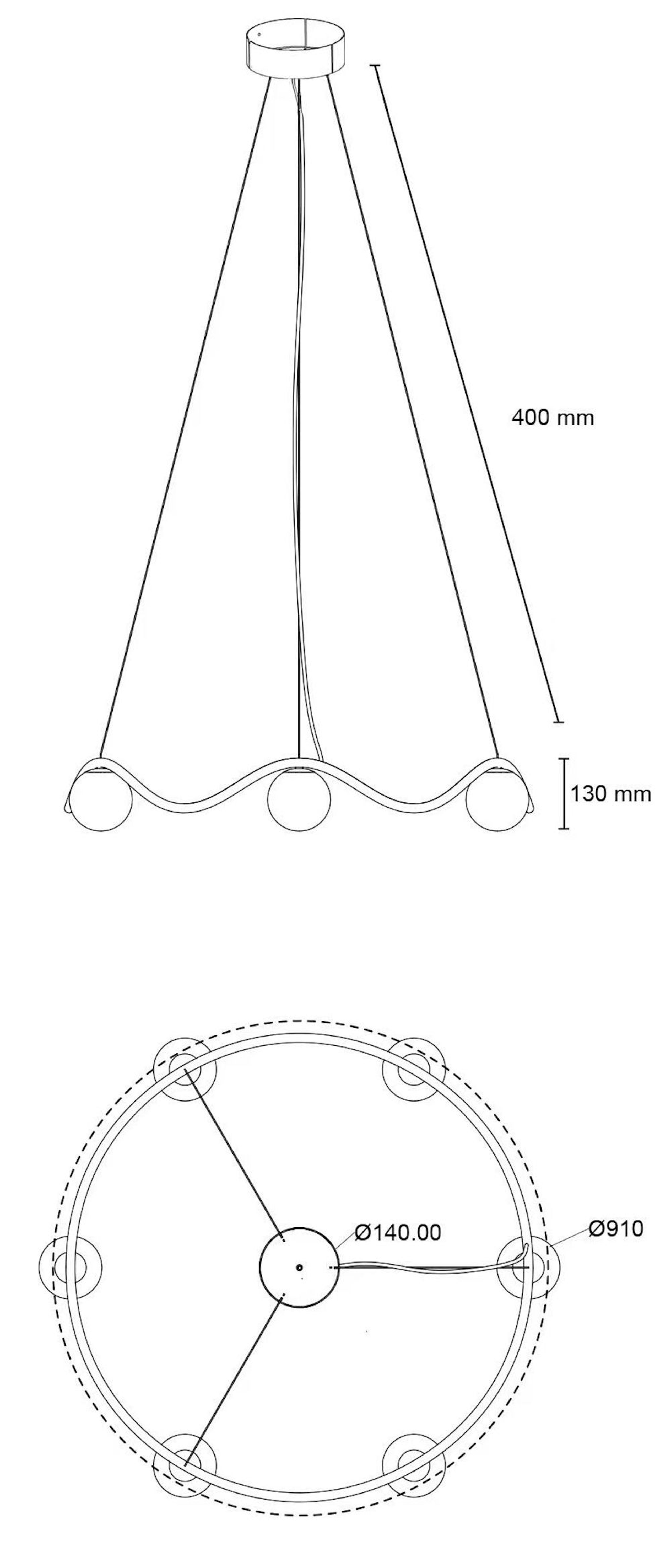 Rebello Decor - Ceiling lamp - Chandelier Circle Of Life - Opal white glass glossy Ø91