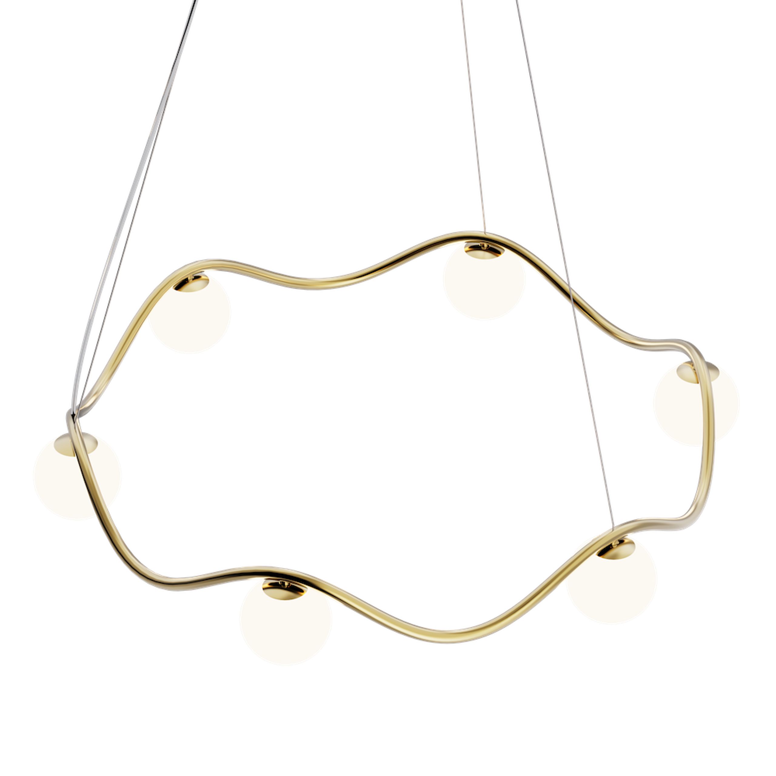 Rebello Decor - Ceiling lamp - Chandelier Circle Of Life - Opal white glass glossy Ø91