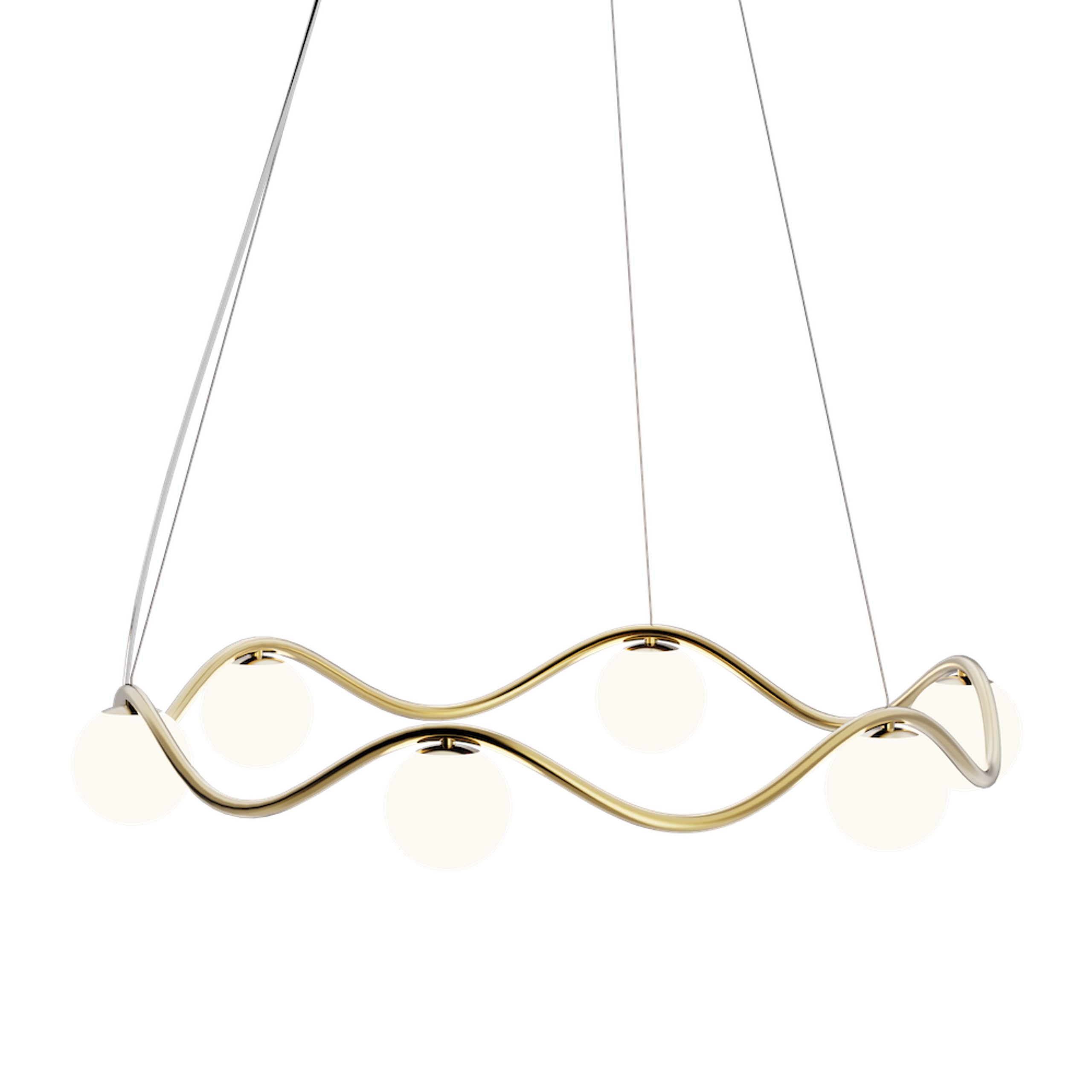 Rebello Decor - Ceiling lamp - Chandelier Circle Of Life - Opal white glass glossy Ø91