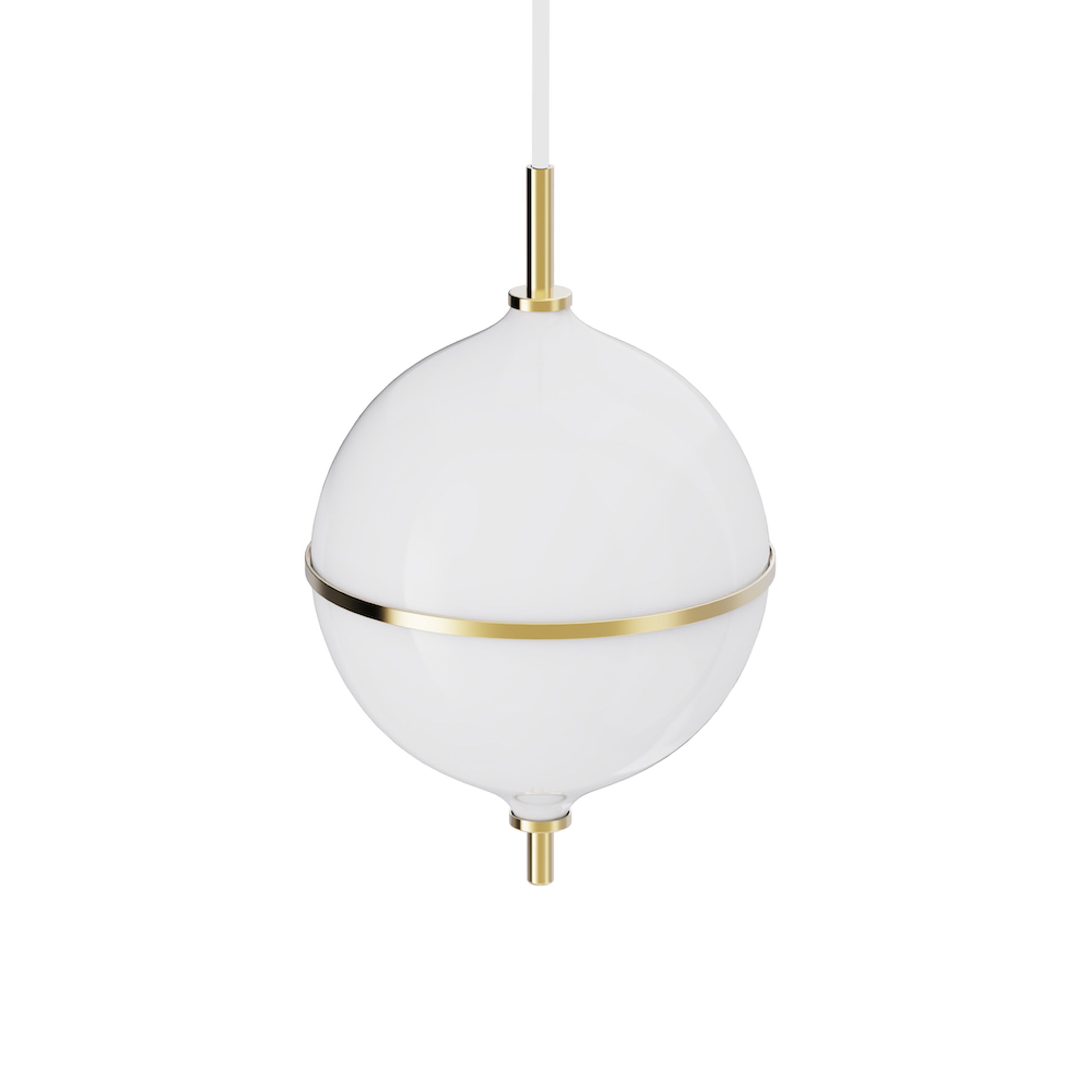 Rebello Decor - Pendel - Eternal Moonlight Pendant - Opal white glass glossy/White cord