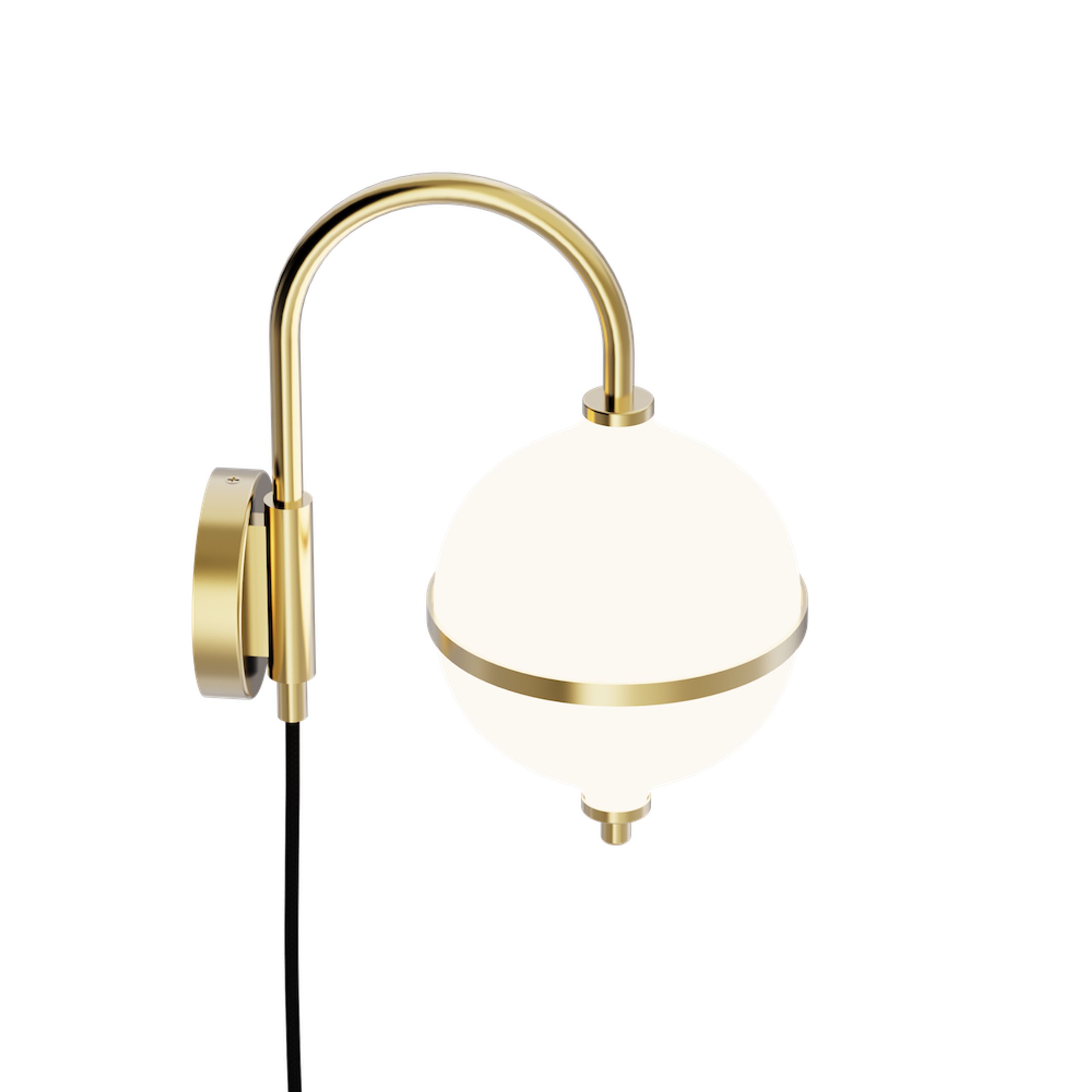 Rebello Decor - Wall lamp - Eternal Moonlight Wall - Opal white glass glossy/ Black cord