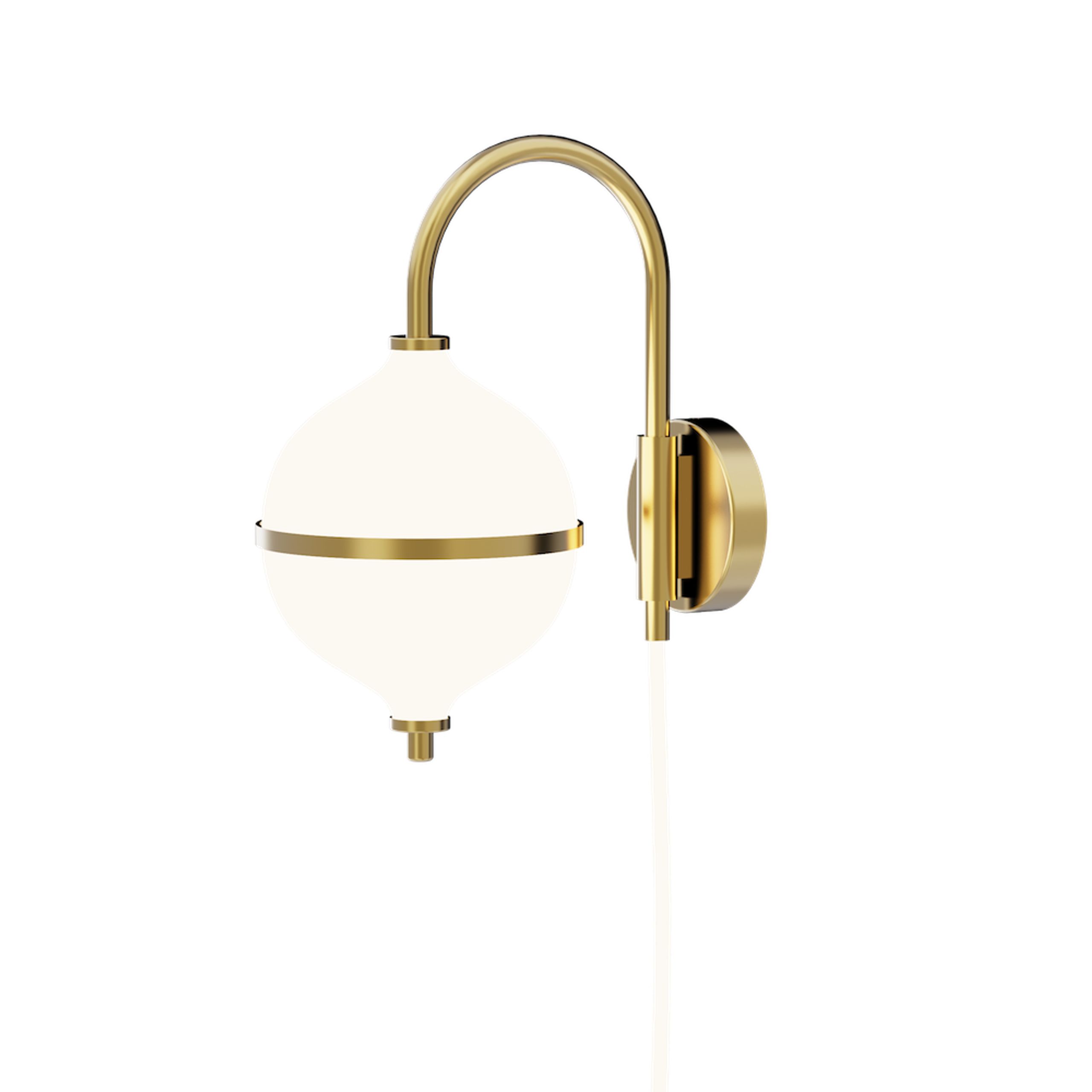 Rebello Decor - Nástěnné svítidlo - Eternal Moonlight Wall - Opal white glass glossy/White cord