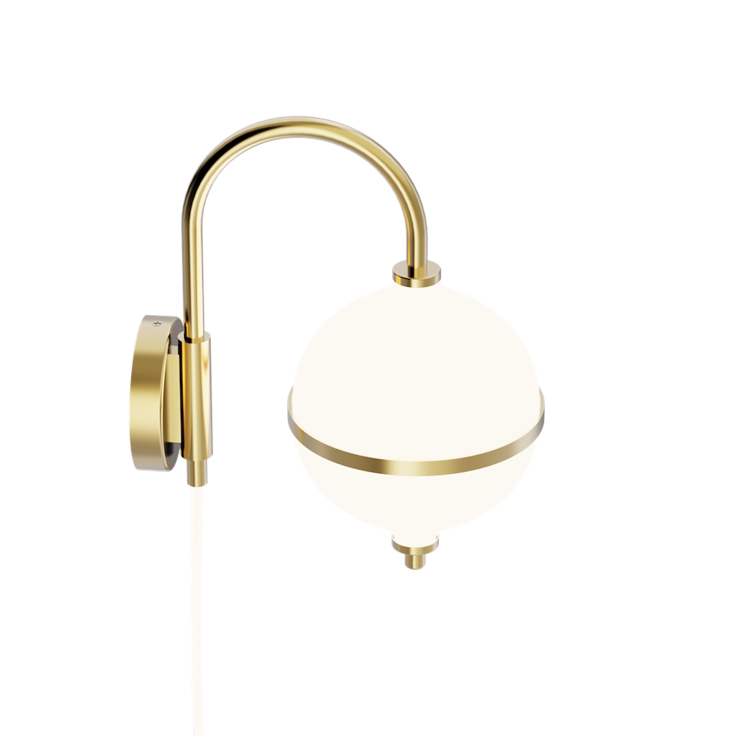 Rebello Decor - Nástěnné svítidlo - Eternal Moonlight Wall - Opal white glass glossy/White cord