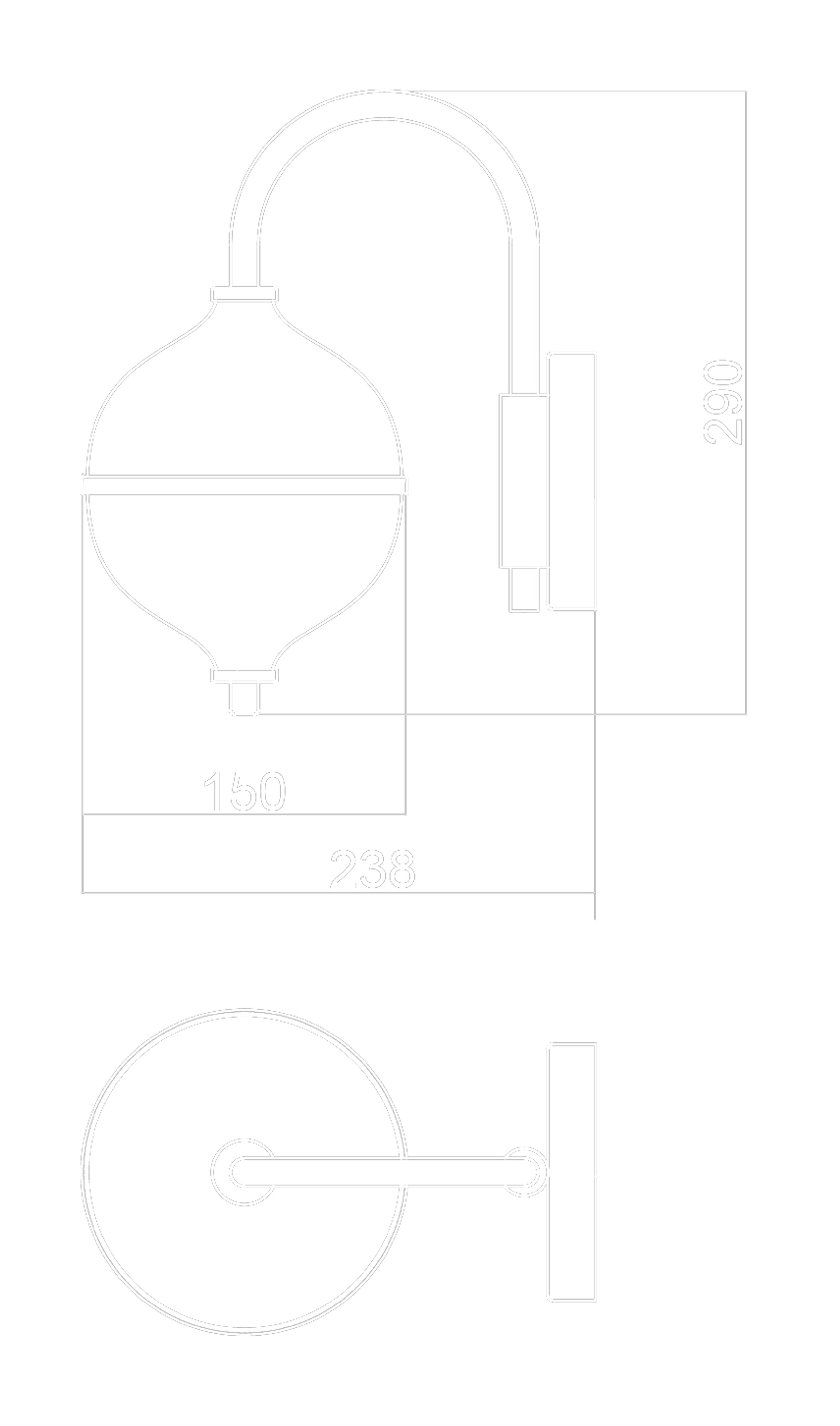 Rebello Decor - Nástěnné svítidlo - Eternal Moonlight Wall - Opal white glass glossy/White cord