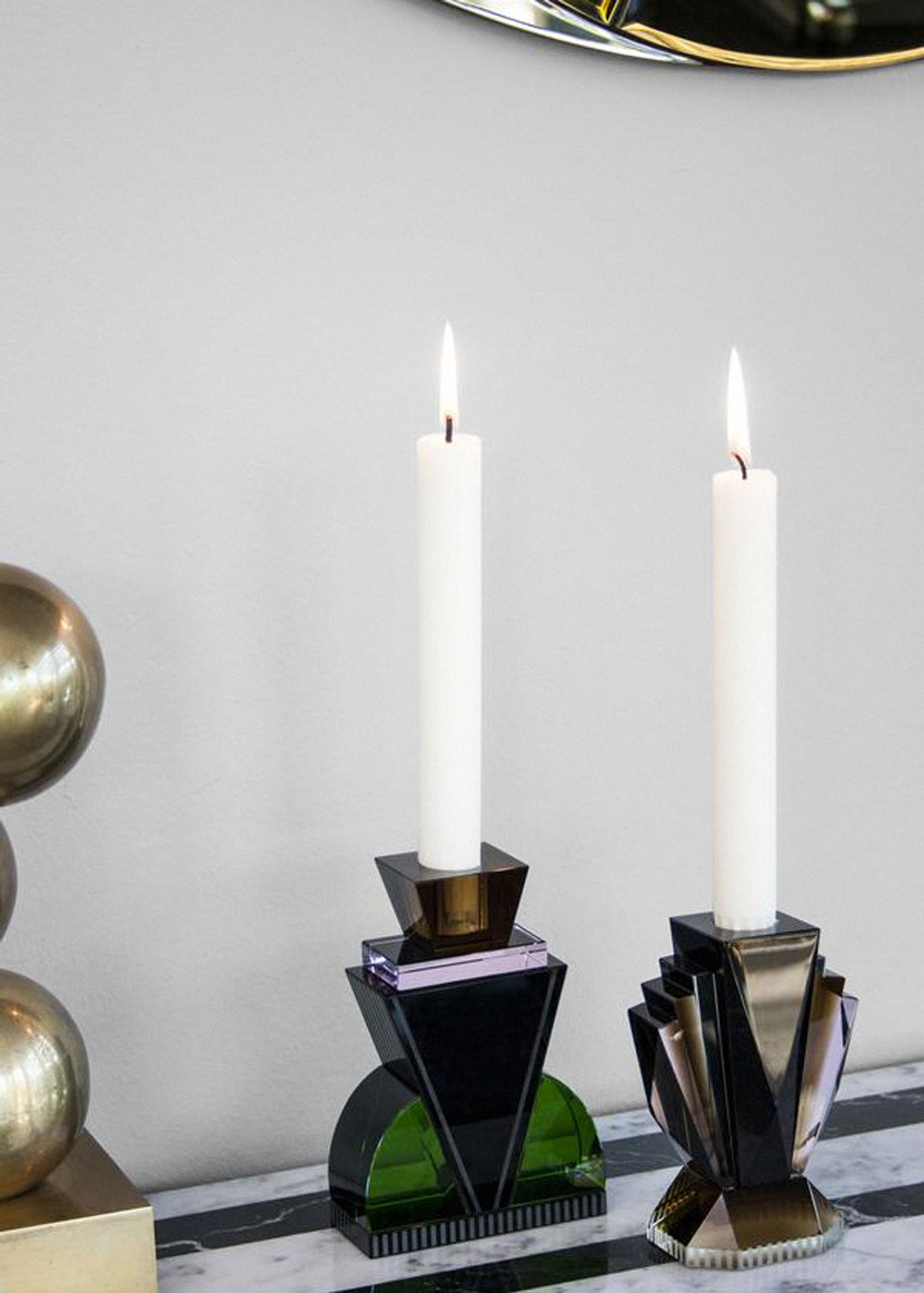 Reflections Copenhagen - Vase - Brooklyn Candle Holder - Clear/ Brown Tones