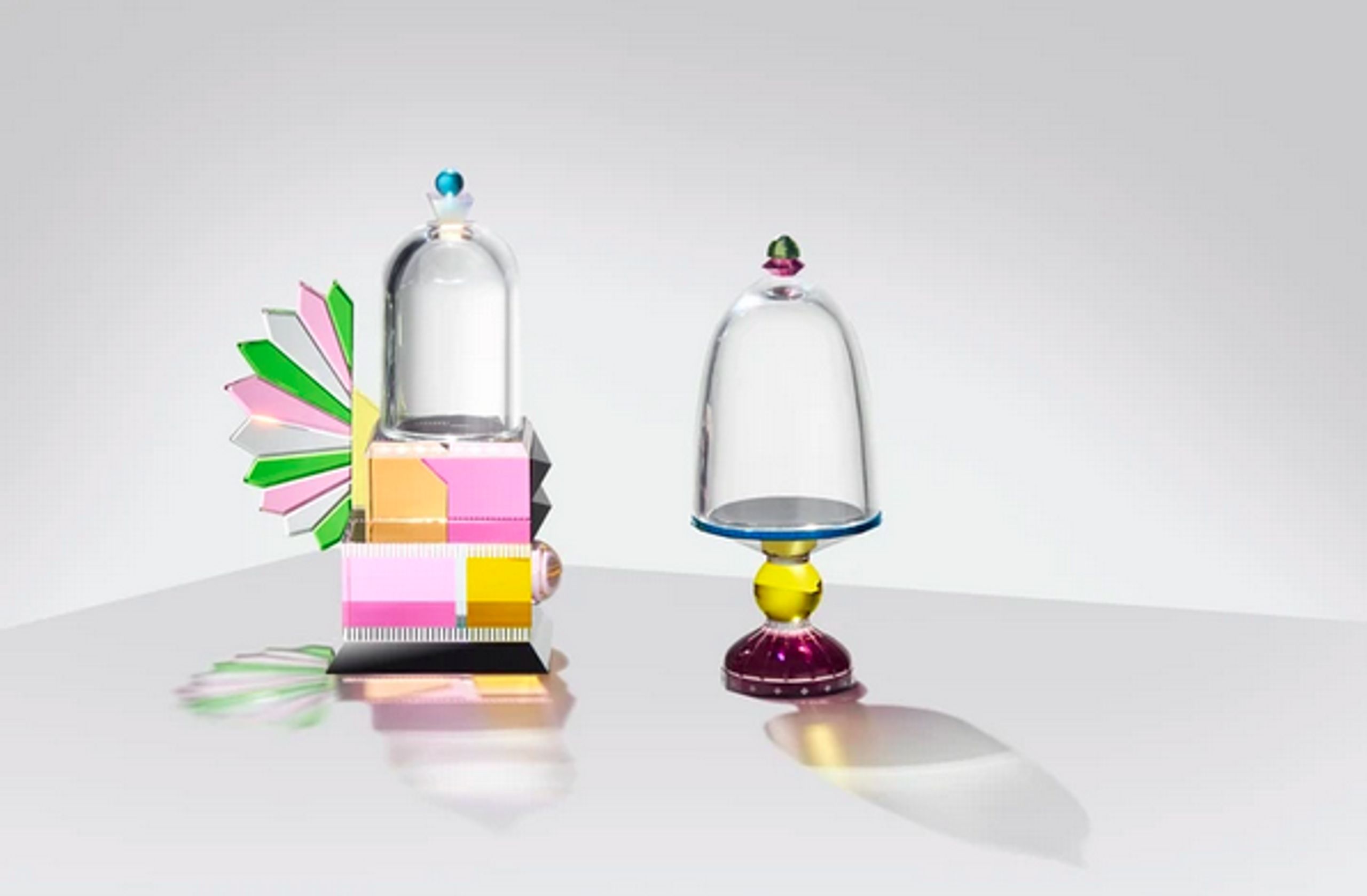 Reflections Copenhagen - Sculpture - Meridian Glass Bell - Clear/Black/Azure/Yellow/Aubergine