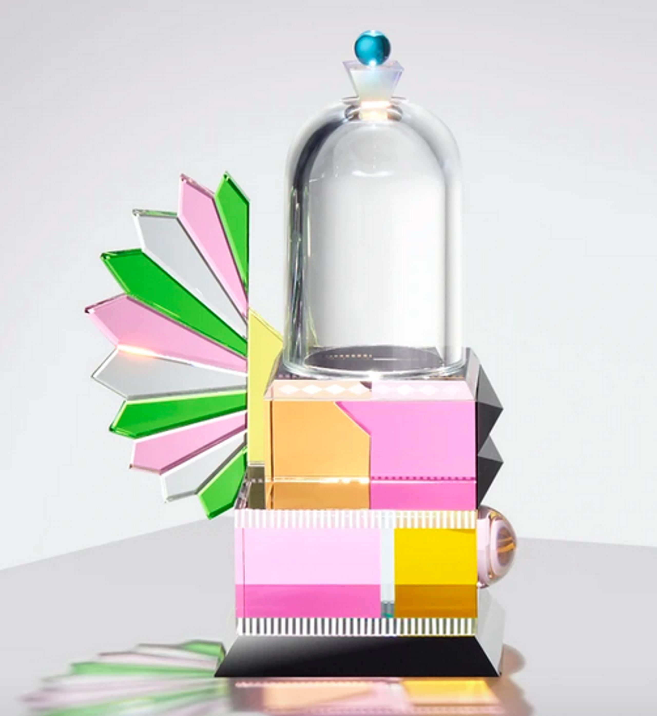 Reflections Copenhagen - Sculpture - Meridian Glass Bell - Clear/Black/Azure/Yellow/Aubergine