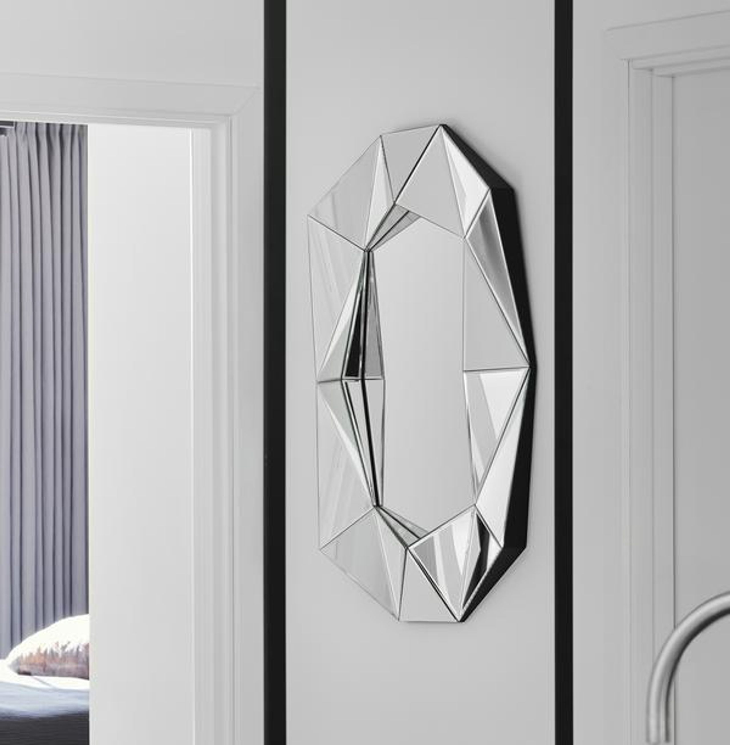 Reflections Copenhagen - Spejl - Diamond Mirror - Large - Silver