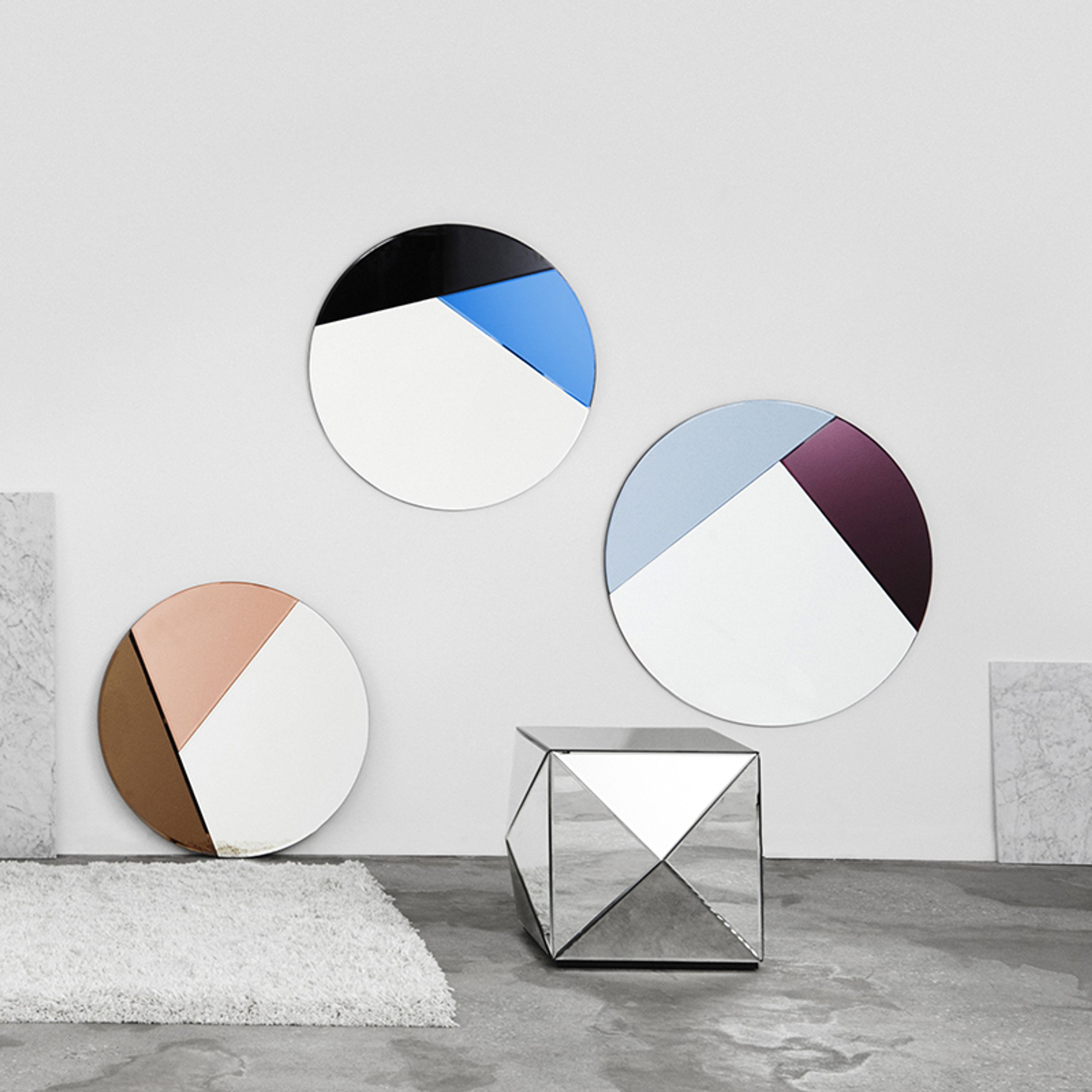 Reflections Copenhagen - Miroir - NOUVEAU Mirror - 80 - Silver/Cobalt/Black