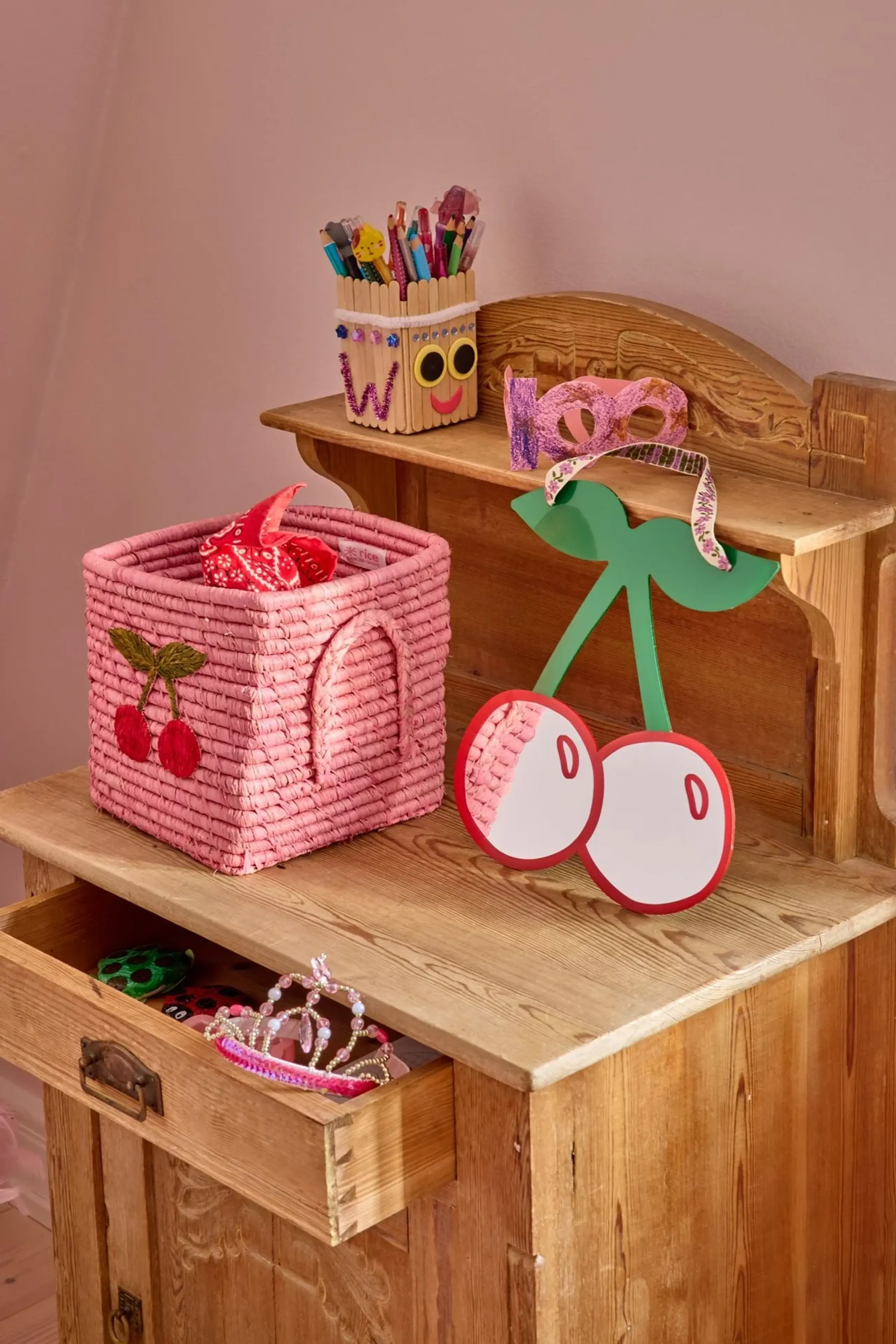 Rice - Lasten peili - Acrylic Mirror In Cherry - Red