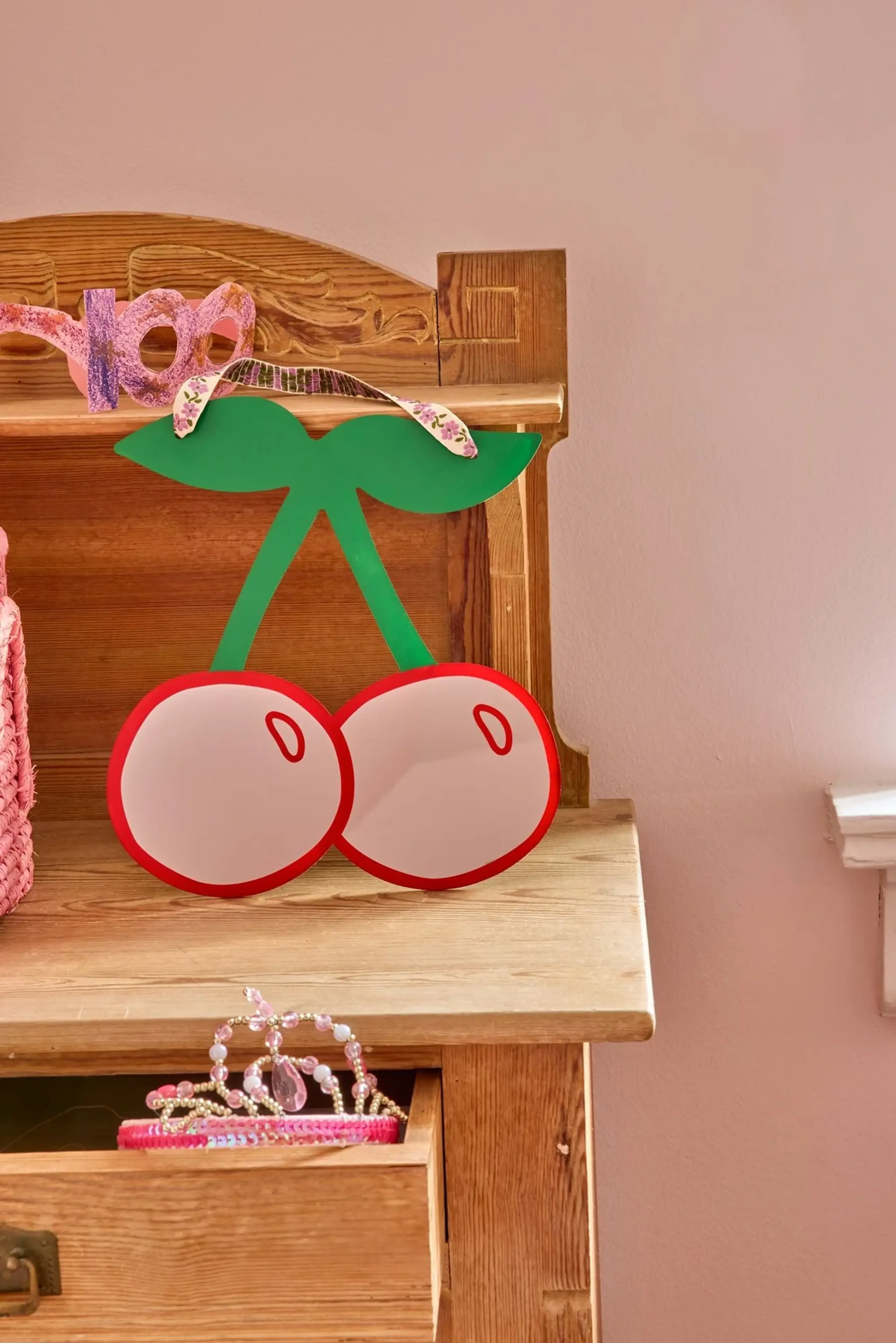 Rice - Lasten peili - Acrylic Mirror In Cherry - Red