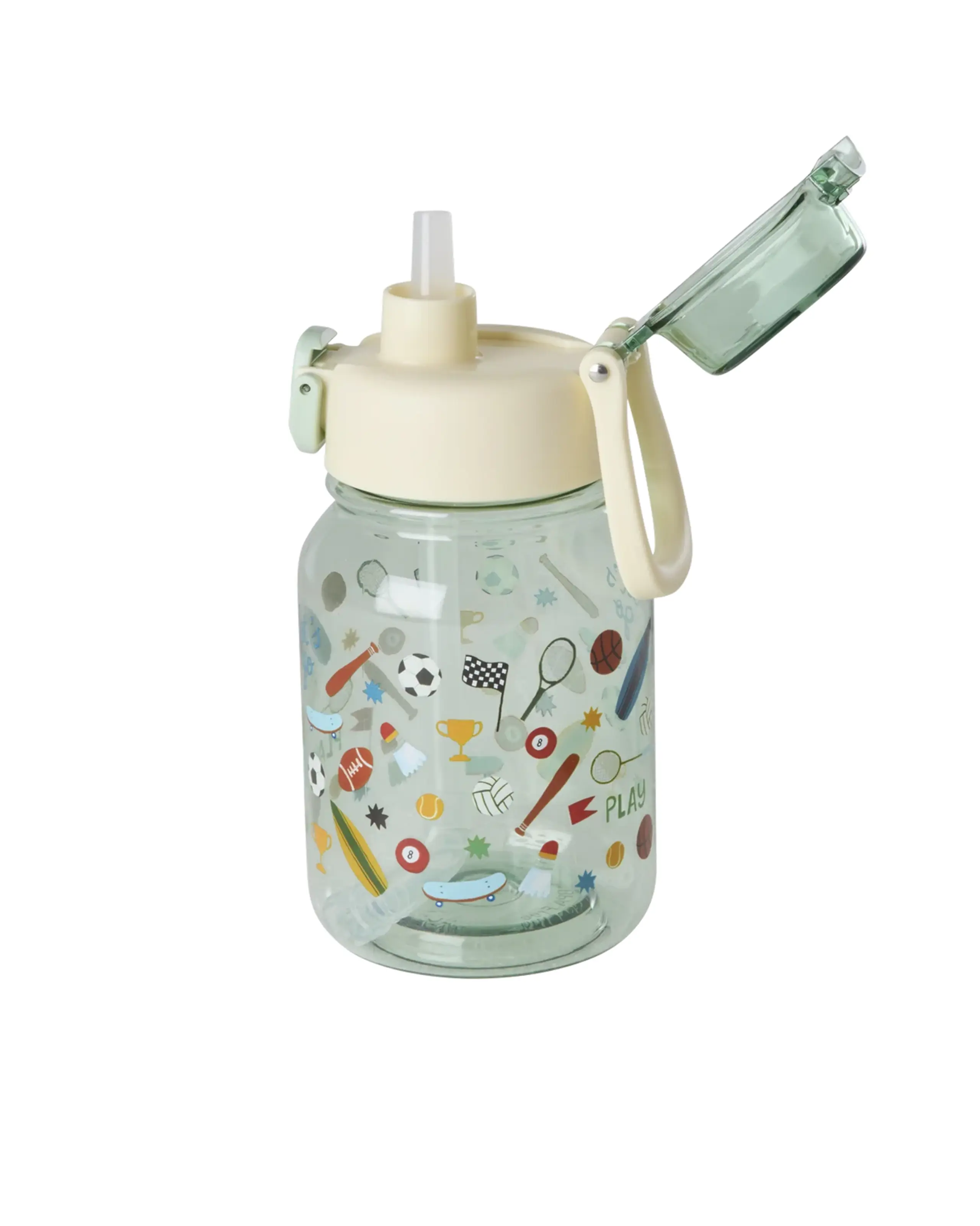Rice - Trinkflasche für Kinder - Plastic Kids Drinking Bottle - 700 Ml - Soft green sport
