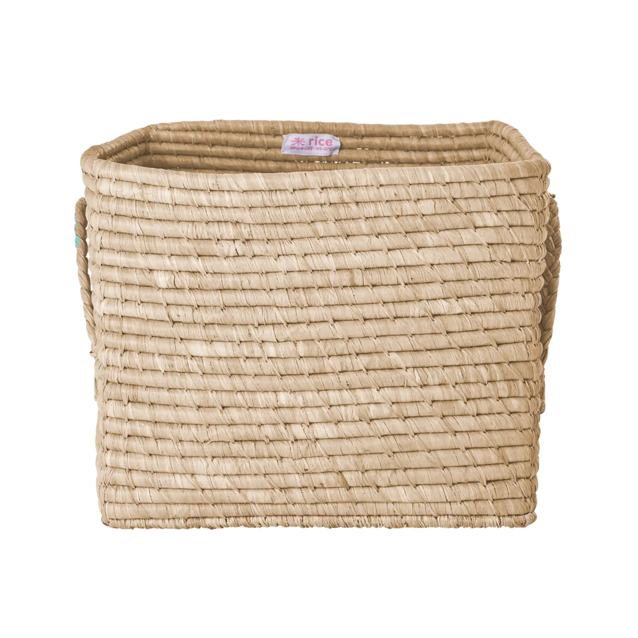 Rice - Child storage box - Raffia Square Basket - Nature