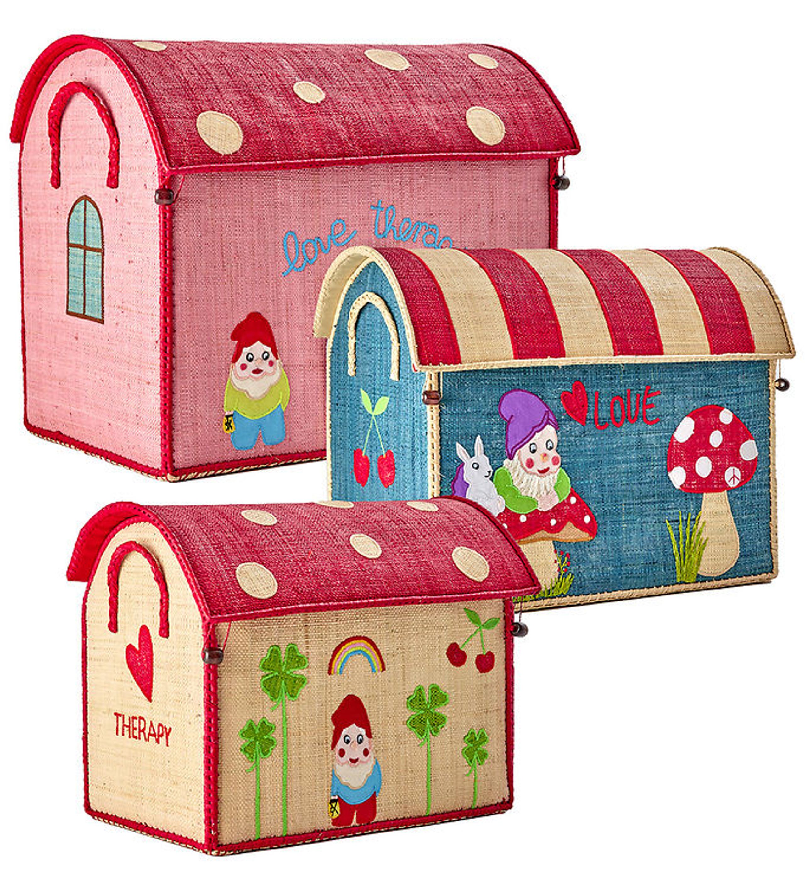 Rice - Child storage box - Raffia Toy Baskets - Set Of 3 - Therapy Theme