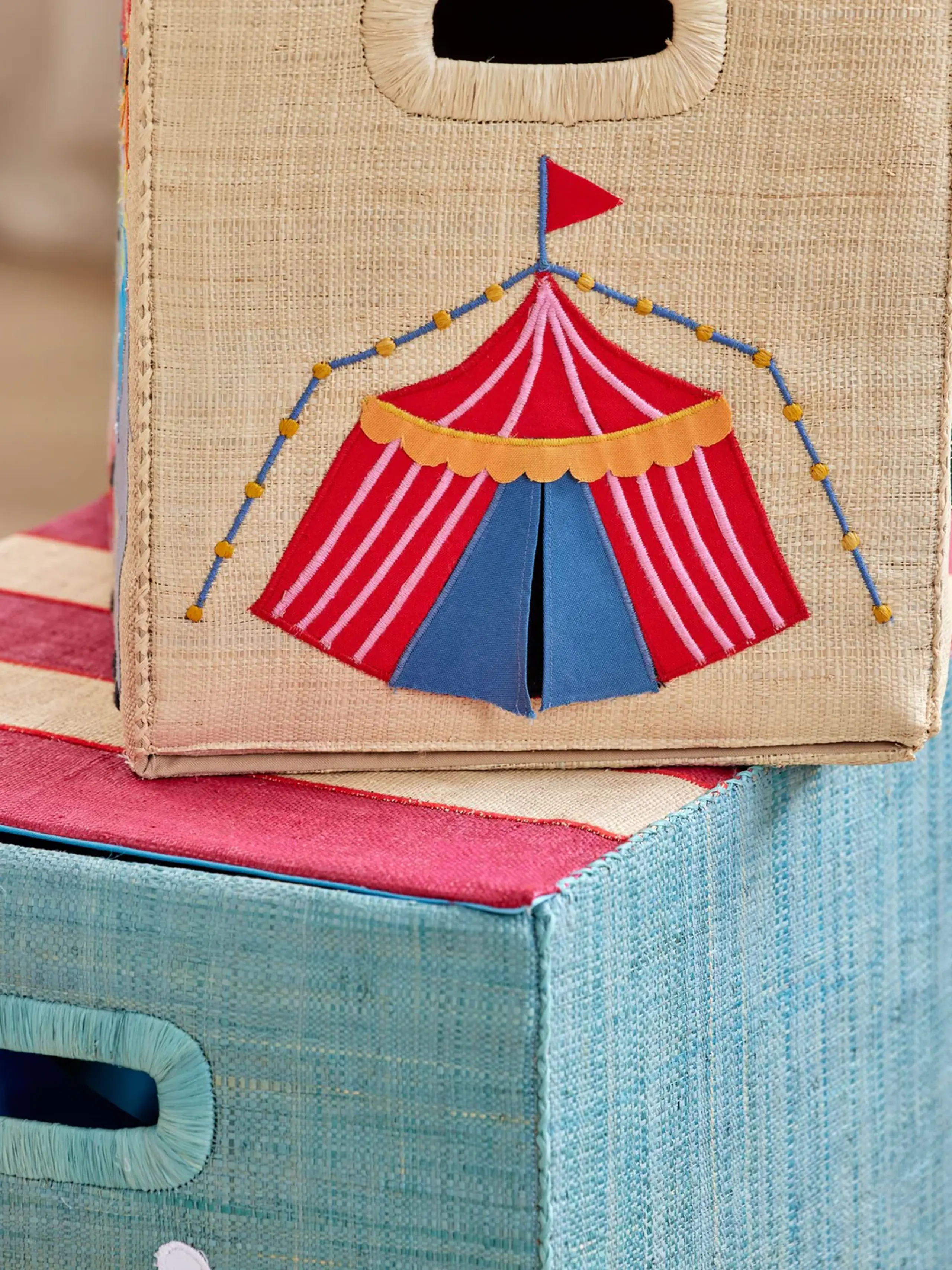 Rice - Boîte de rangement pour enfants - Raffia Storage Box - Large - Circus Theme