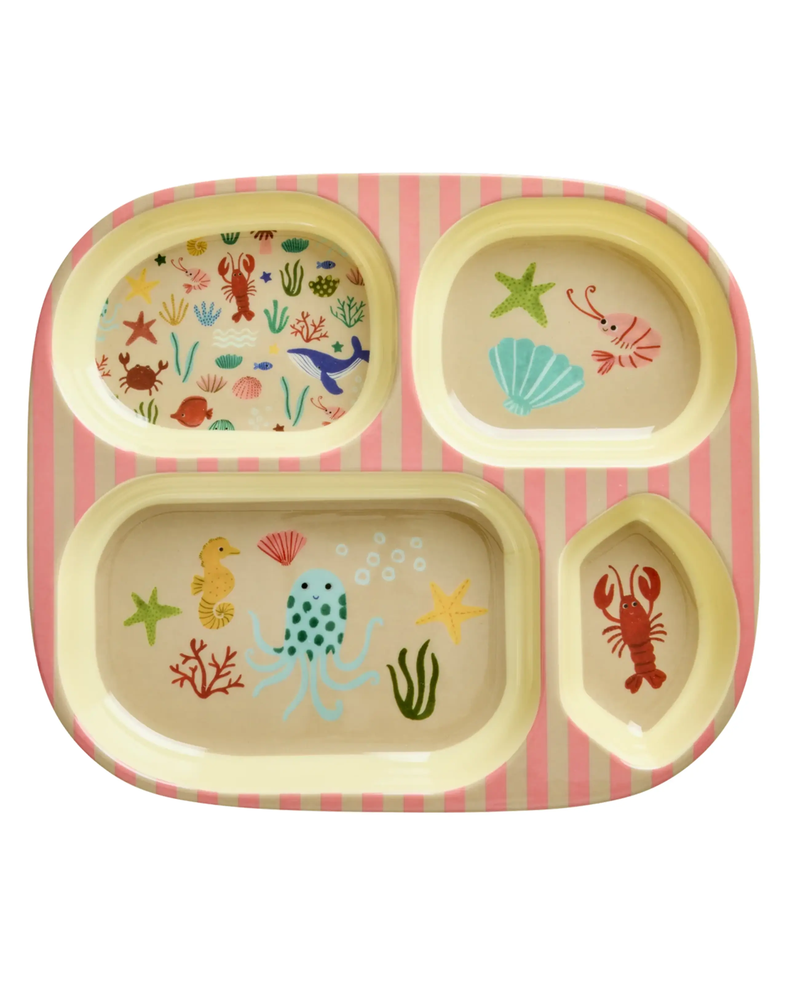 Rice - Assiette pour enfants - Melamine Kids 4 Room Plate - Coral Ocean