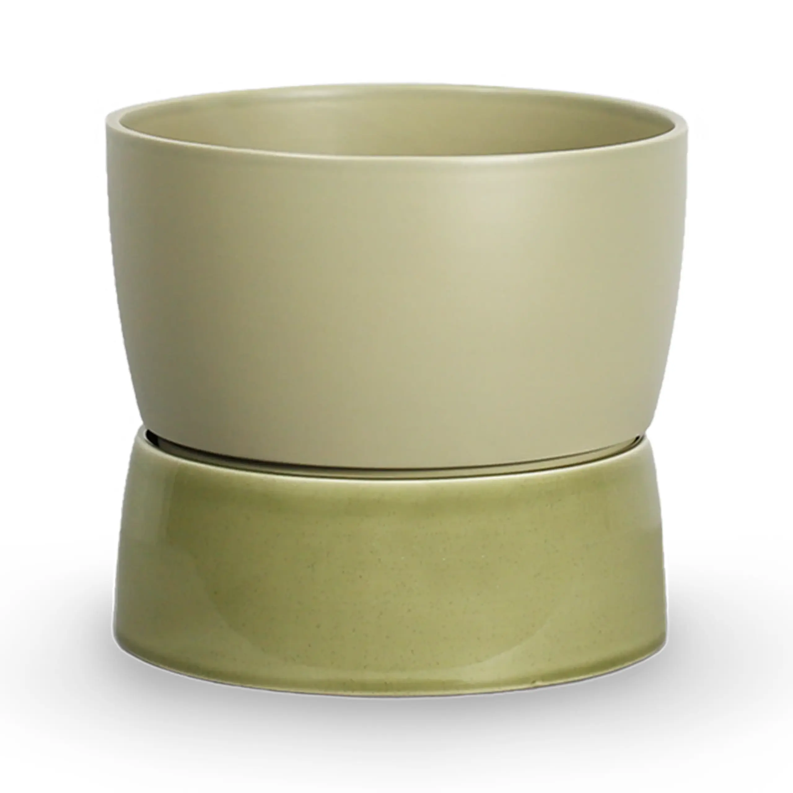 Ro Collection - Urtepotte - Two Tone Planter Floor Large - Artichoke green