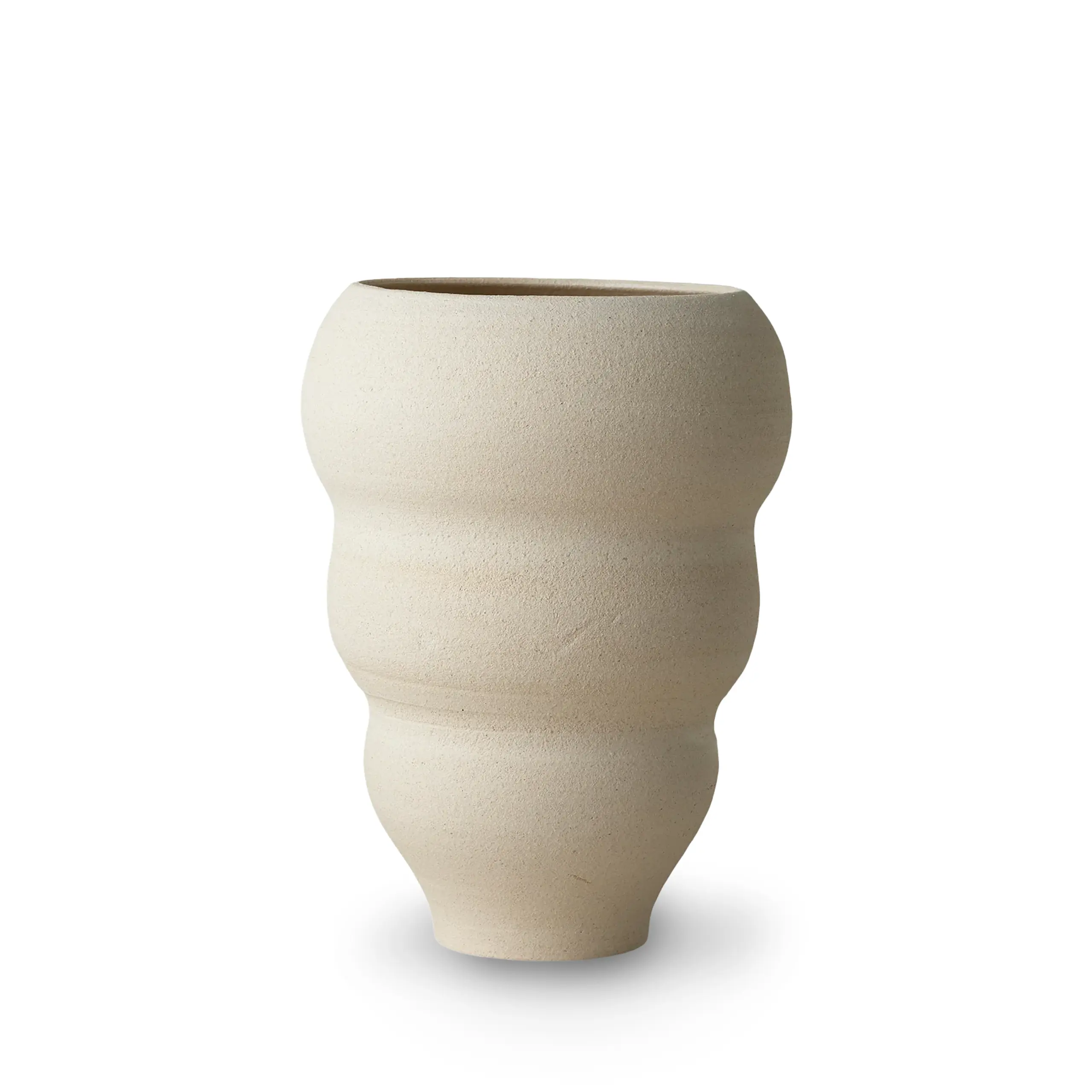 Ro Collection - Váza - Hand Turned Vase Curved No. 60 - Vanilla