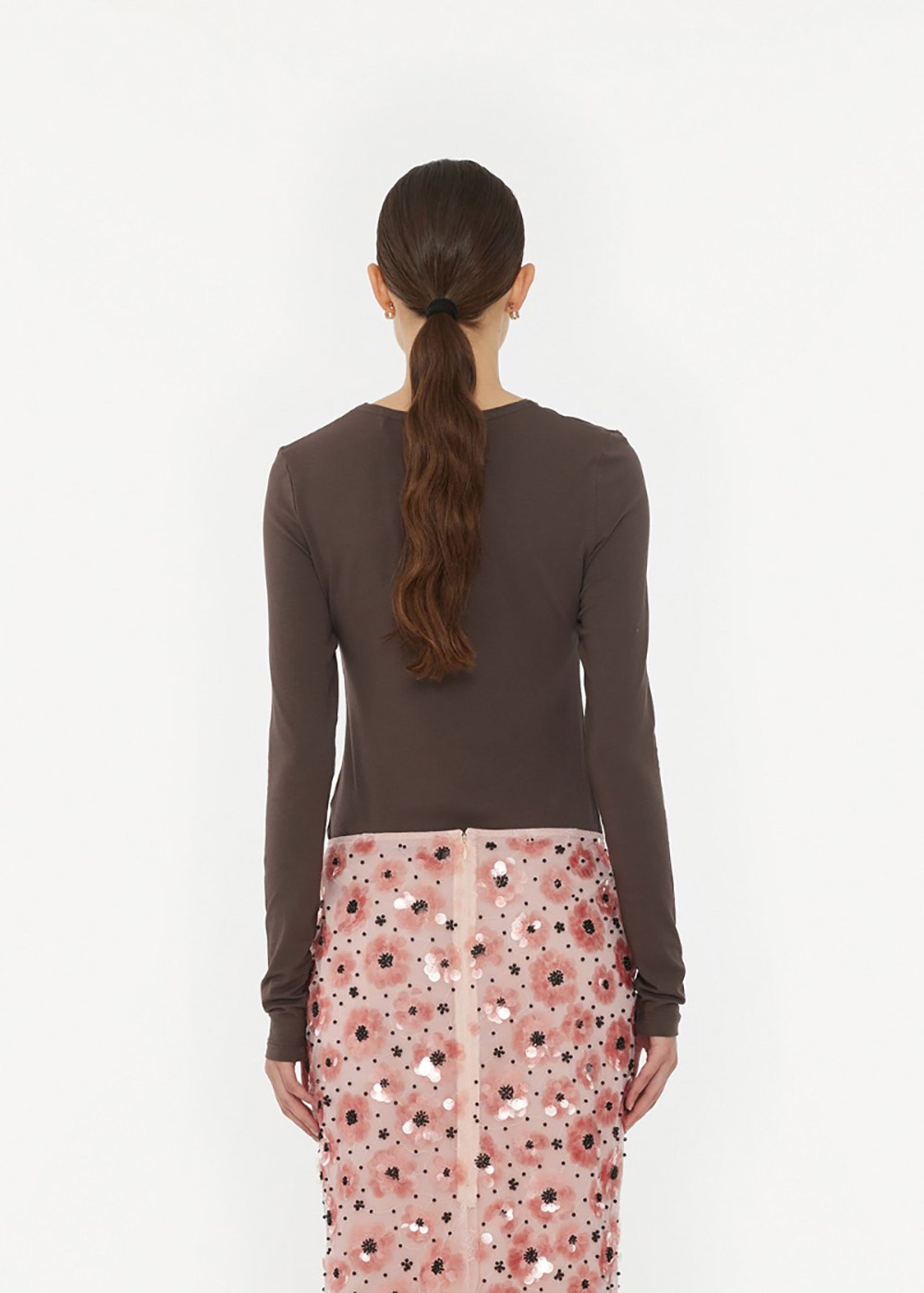 ROTATE by Birger Christensen - Halenka - Long Sleeve T-Shirt - Chocolate Brown