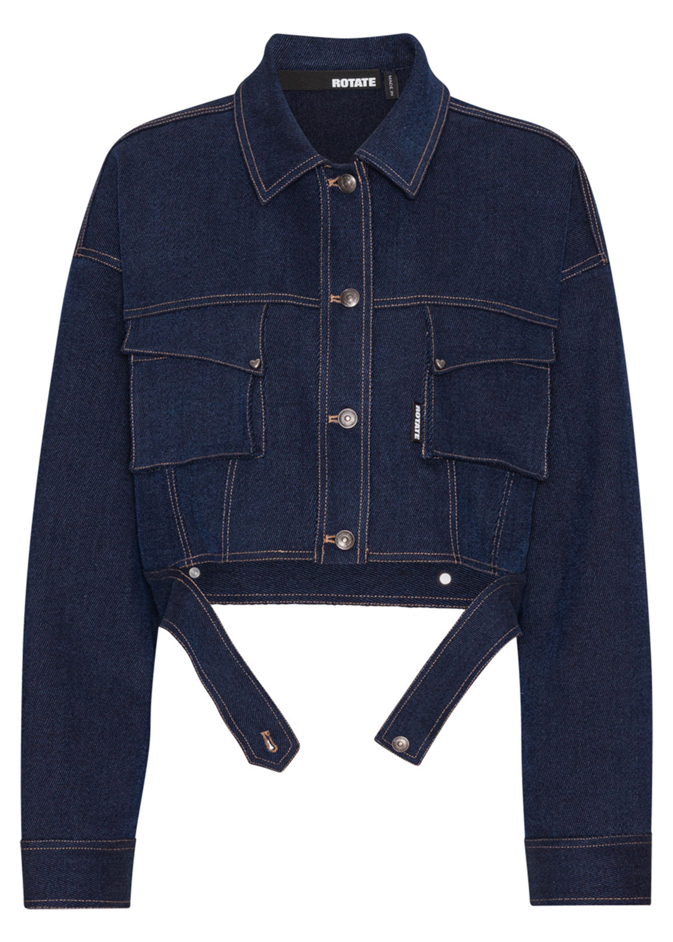 ROTATE by Birger Christensen - Jakke - Senna Denim - Stretch Cropped Jacket - Medium Blue Denim