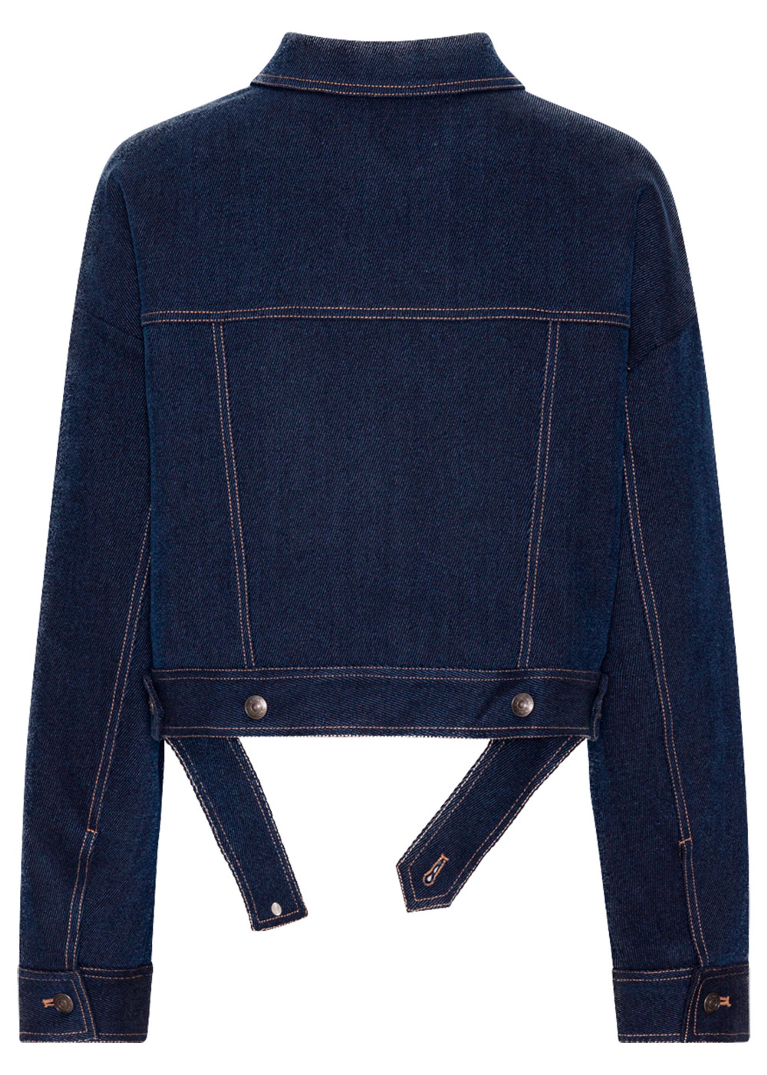 ROTATE by Birger Christensen - Jakke - Senna Denim - Stretch Cropped Jacket - Medium Blue Denim