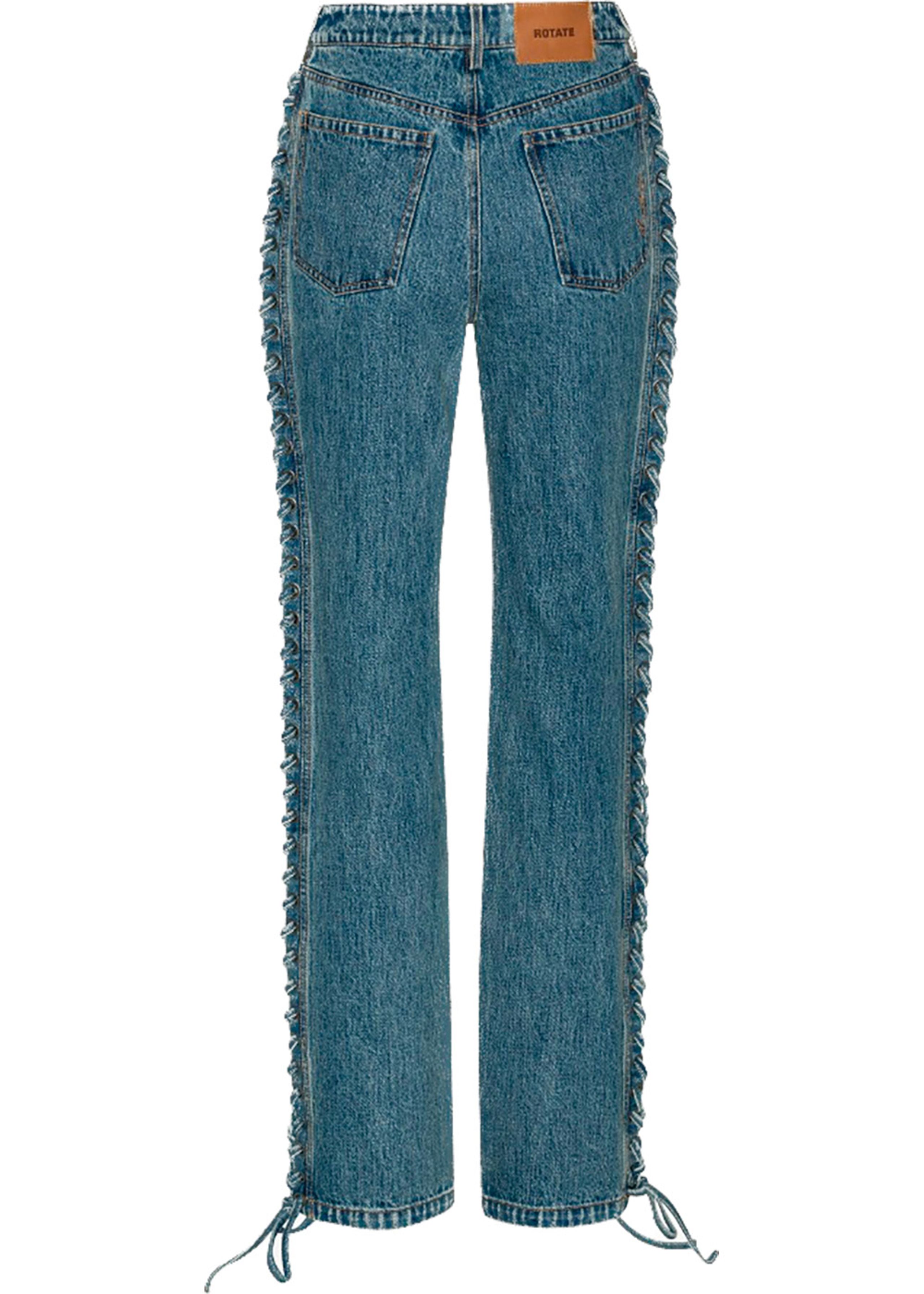 ROTATE by Birger Christensen - Jeans - Rotta Laced Straight Leg Jeans - Vintage Blue Denim