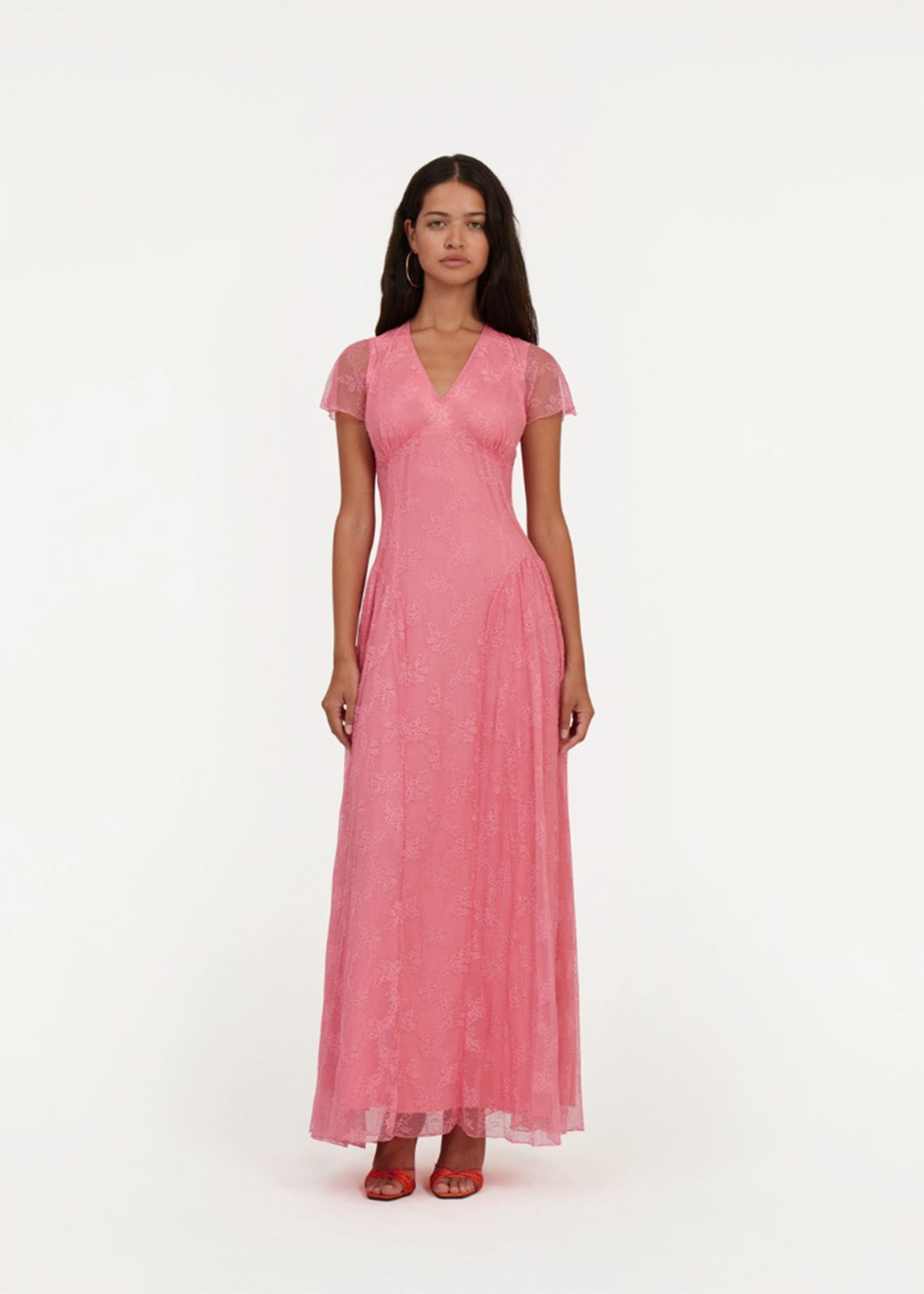 ROTATE by Birger Christensen - Robe - Kally Lace Maxi Dress - Chateau Rose