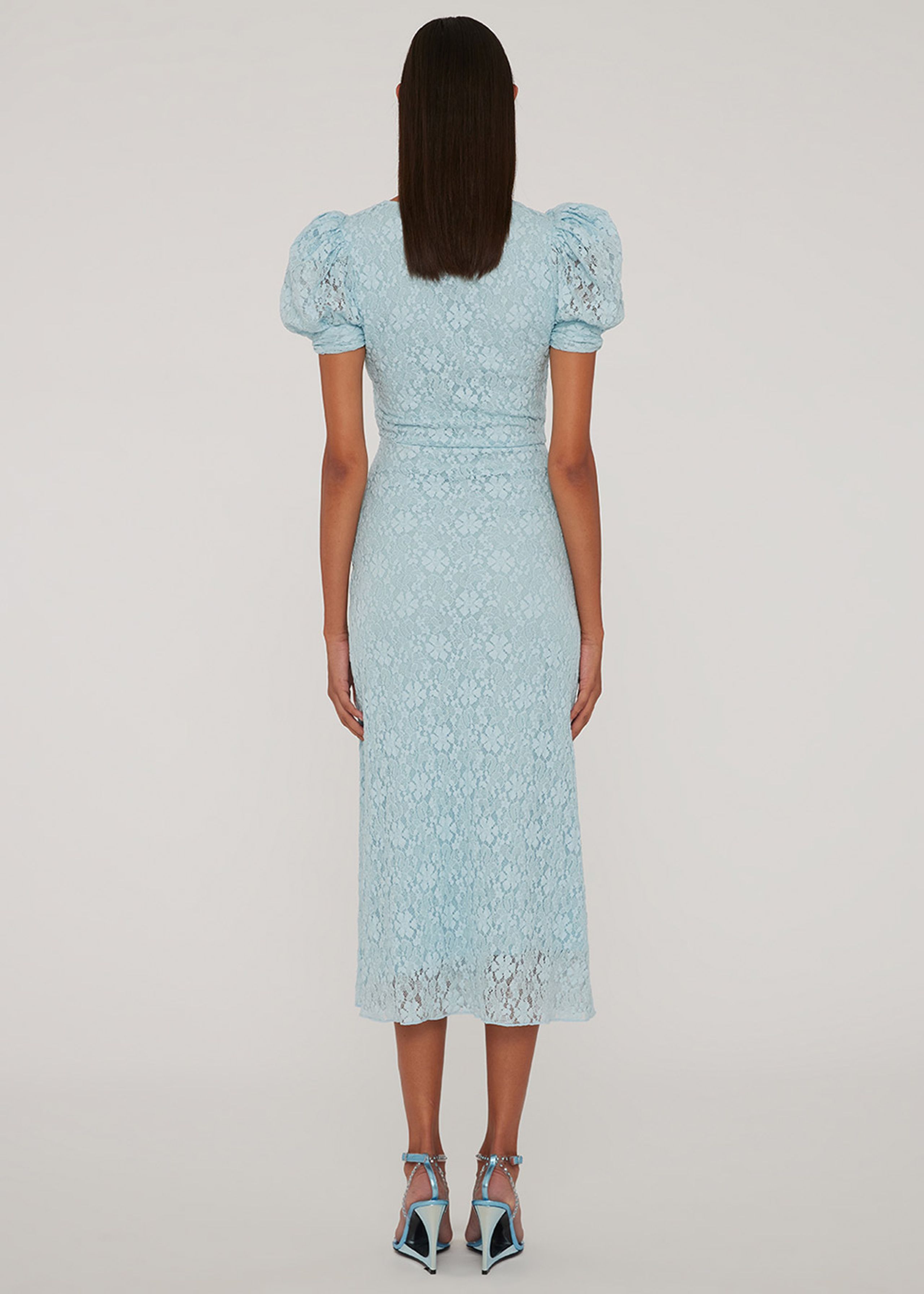 ROTATE by Birger Christensen - Kjole - Sigrid - Lace Puff Sleeve Dress - Omphalodes