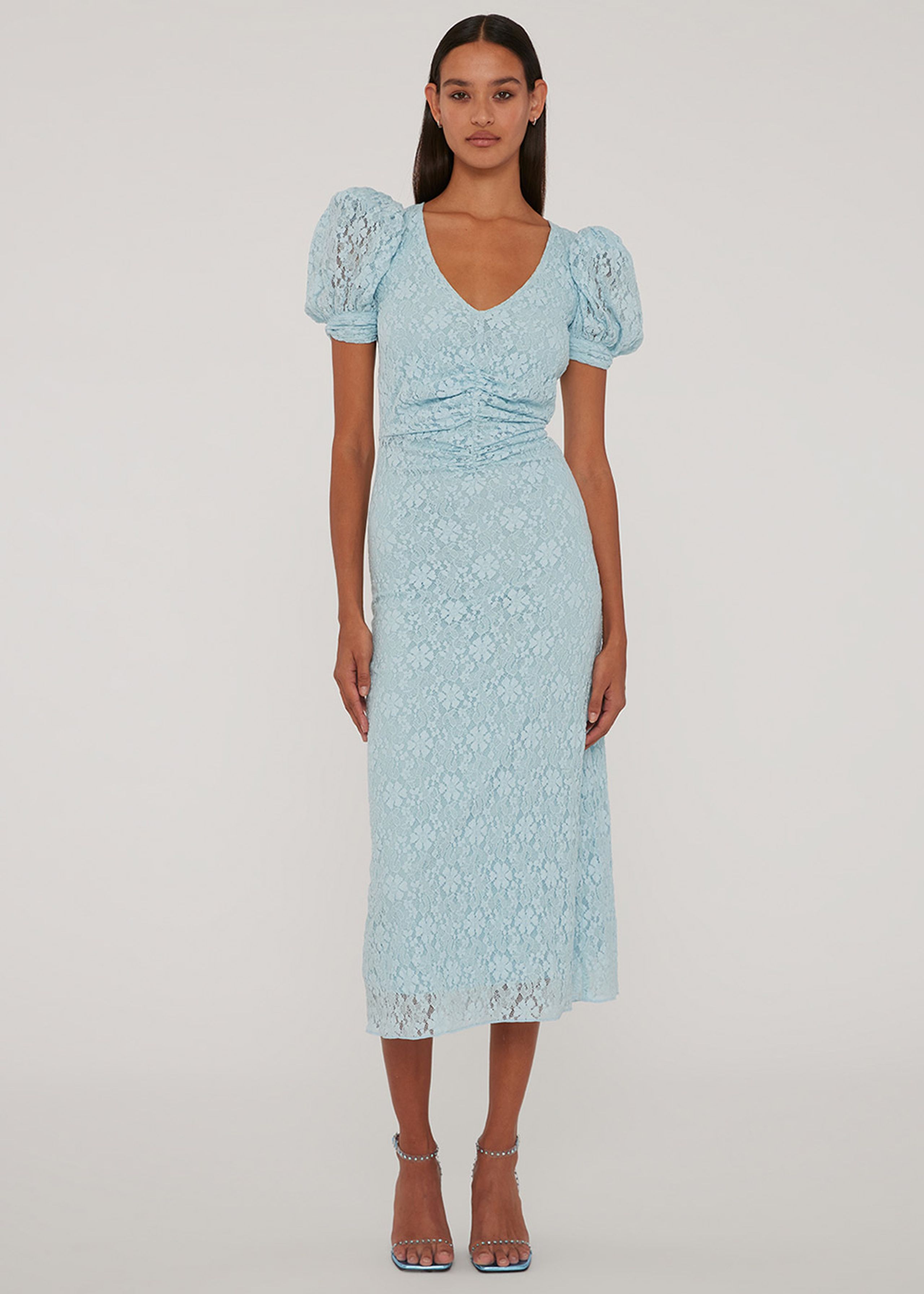 ROTATE by Birger Christensen - Kjole - Sigrid - Lace Puff Sleeve Dress - Omphalodes