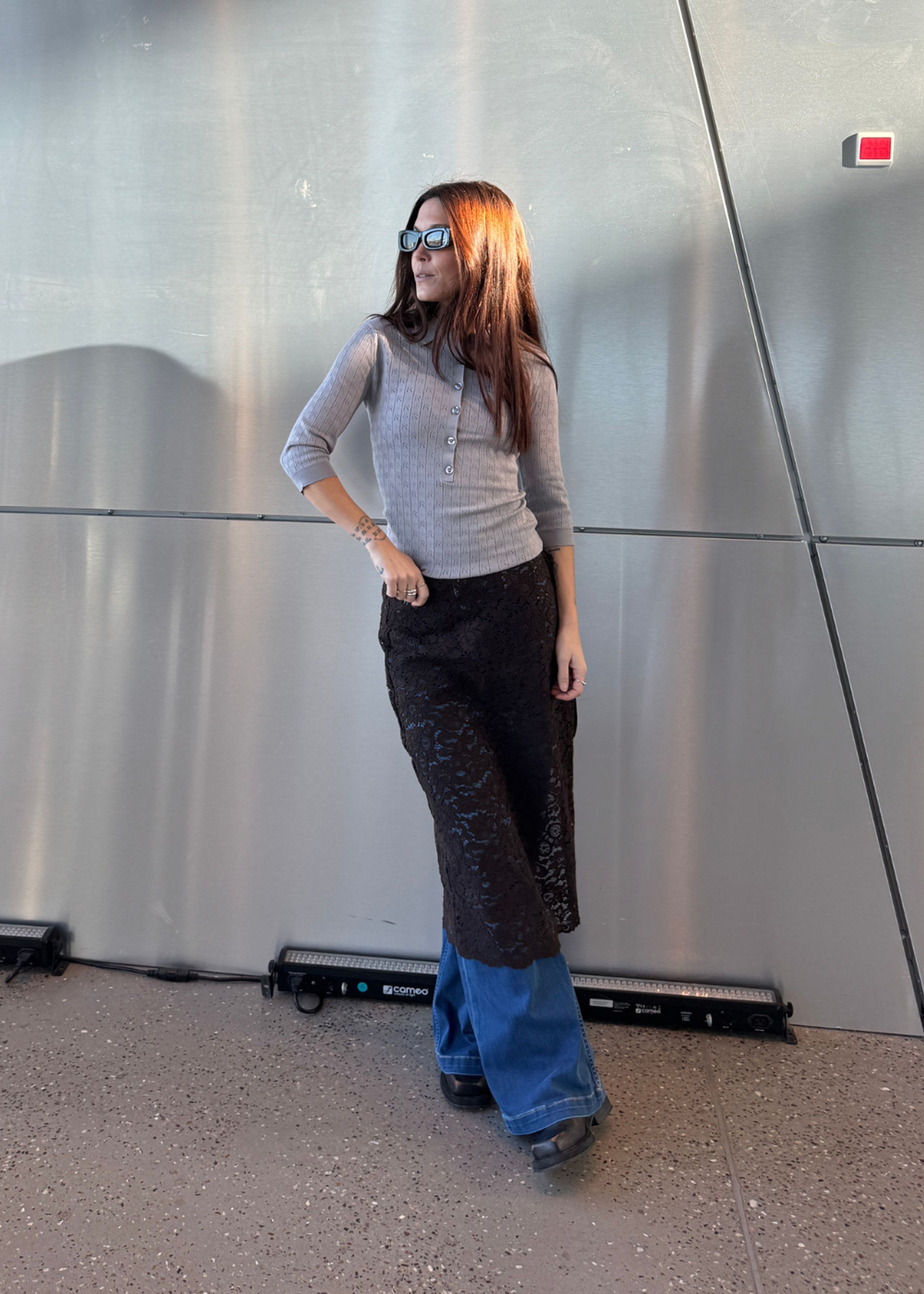 ROTATE by Birger Christensen - Polo - Dina Pointelle Polo Shirt - Alloy