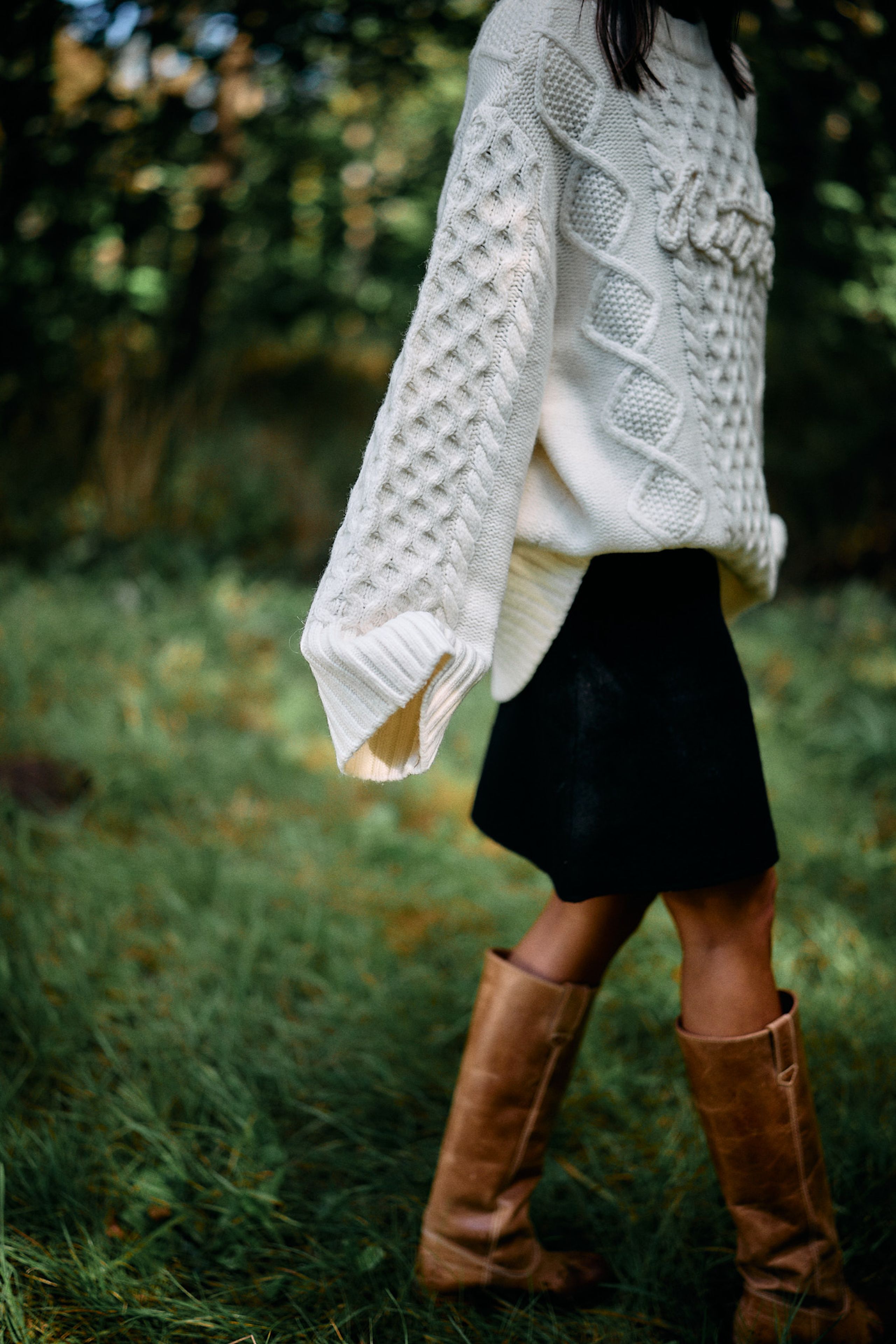 ROTATE by Birger Christensen - Strik - Cornella Knit Cable Crewneck - Egret