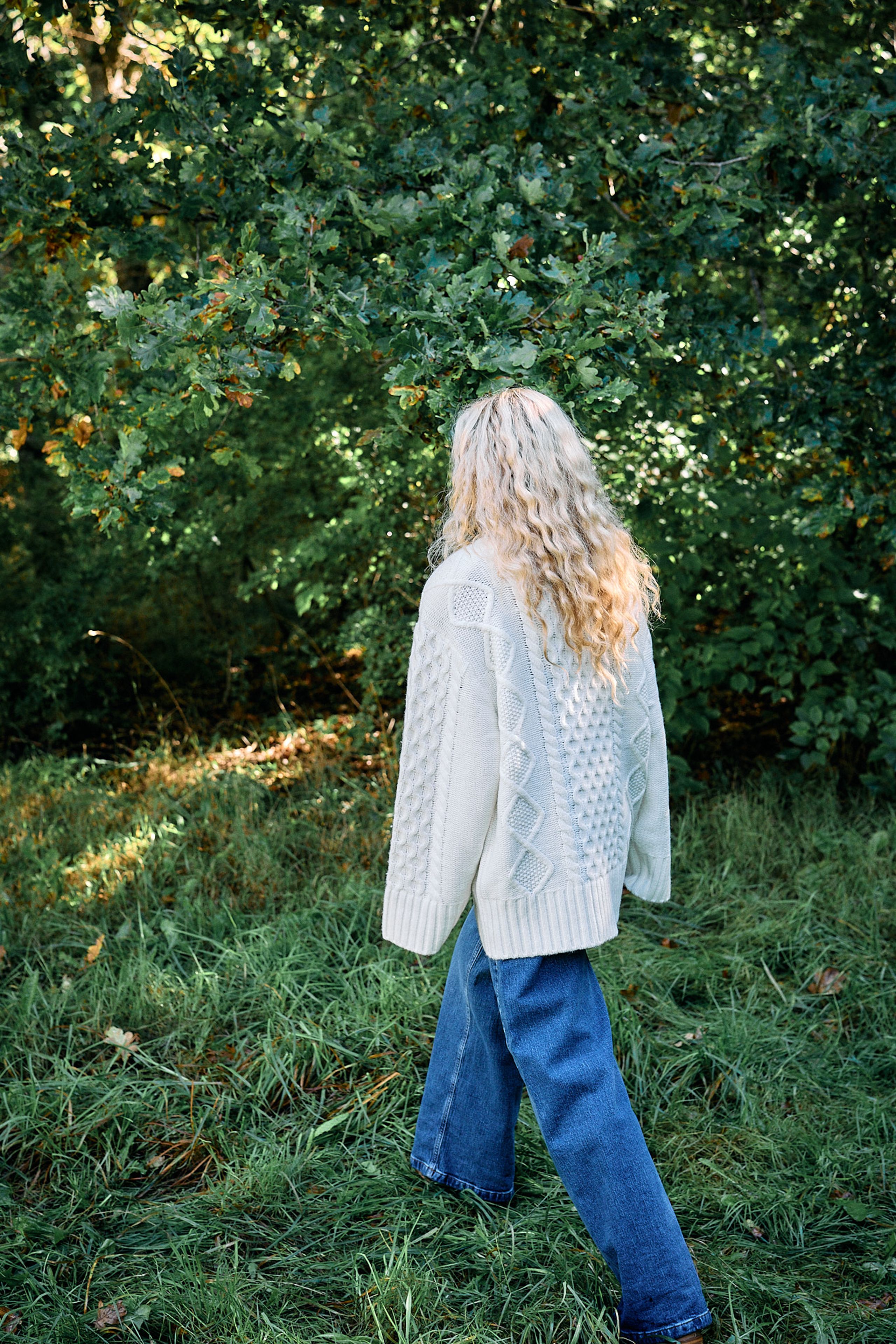 ROTATE by Birger Christensen - Strik - Cornella Knit Cable Crewneck - Egret