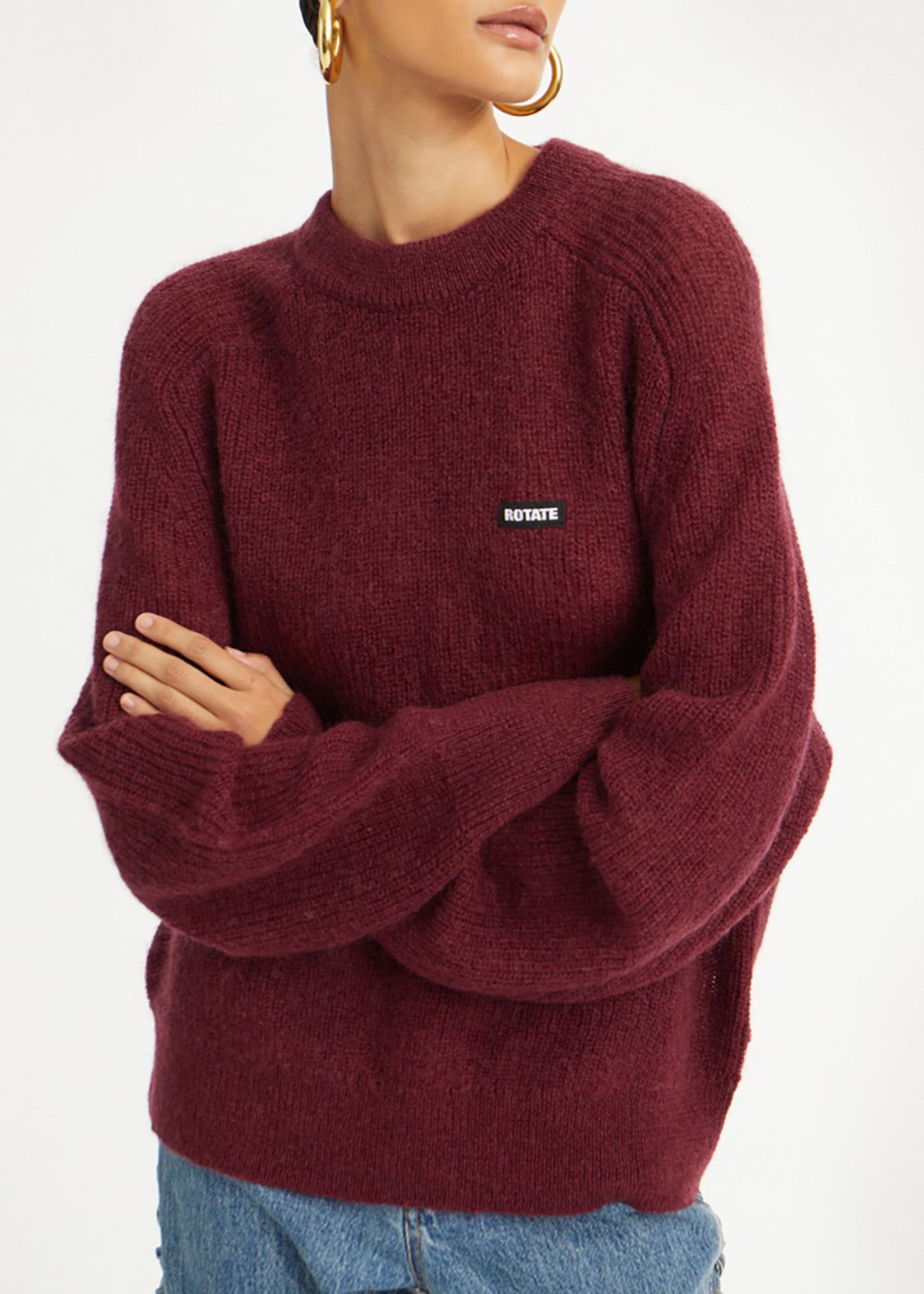 ROTATE by Birger Christensen - Maglia - Light Knit Logo Sweater - Zinfandel