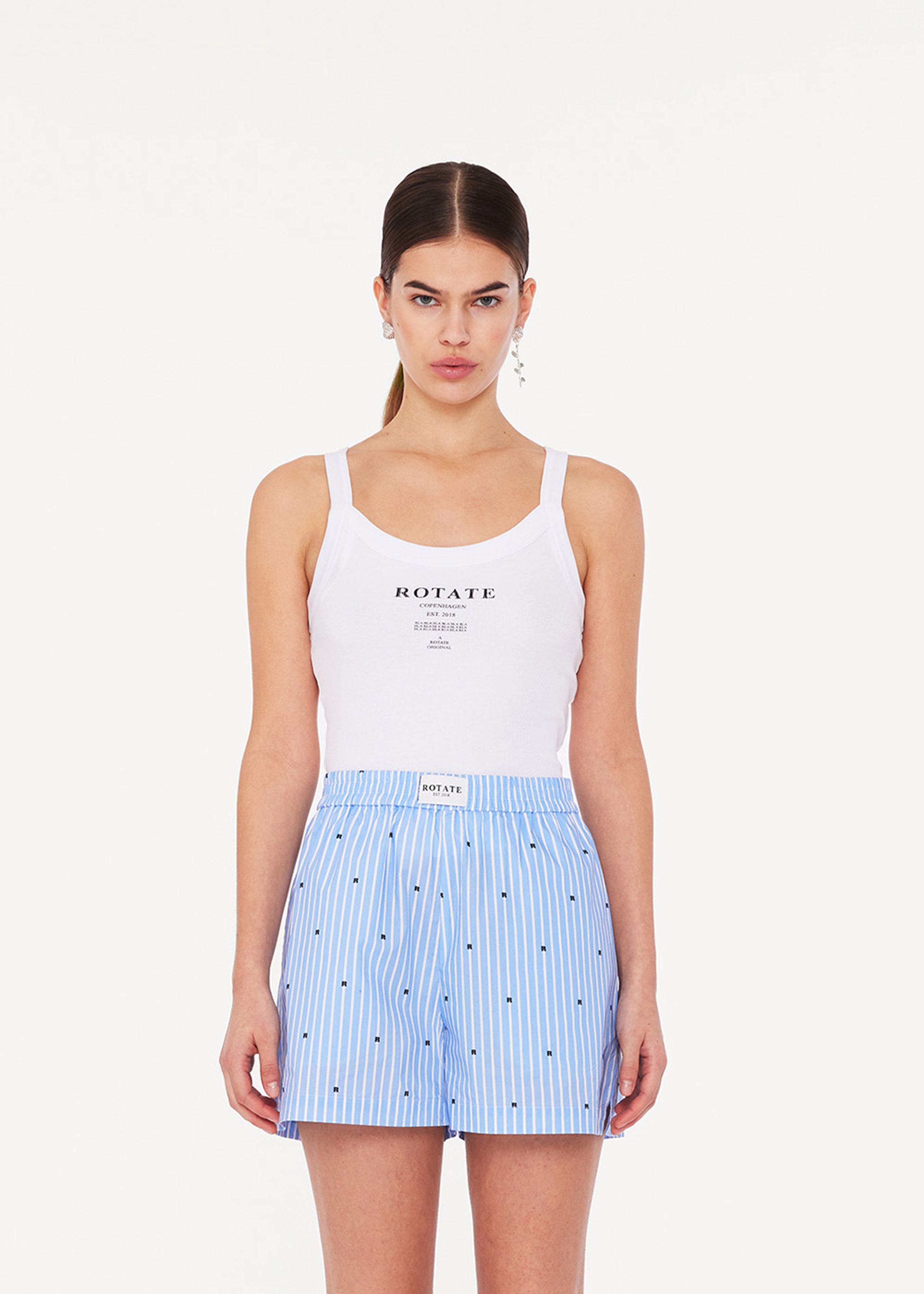 ROTATE by Birger Christensen - Tank Top - Ribbed Tank Top - Bright White