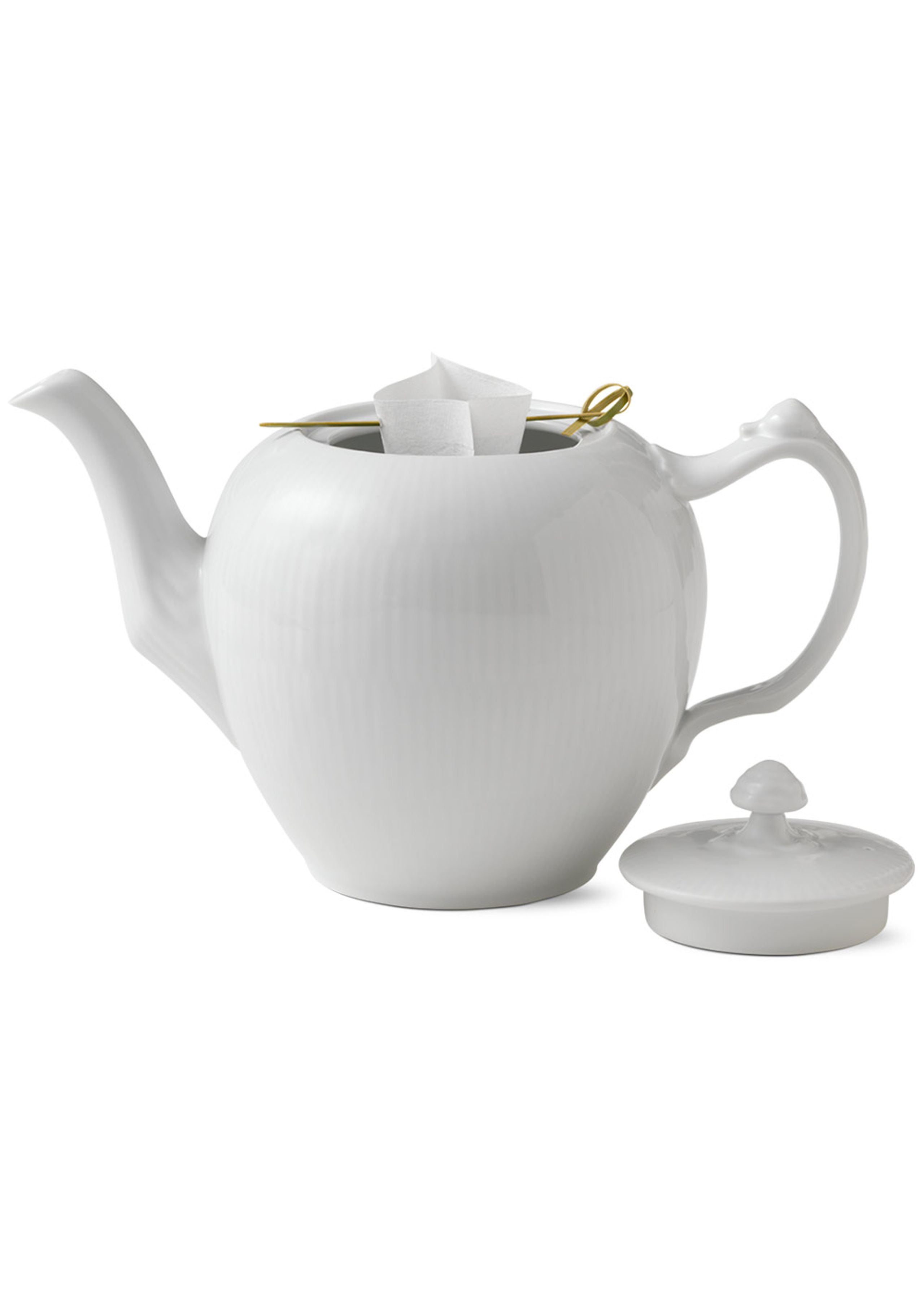 Royal Copenhagen - Kan - White Fluted - Kannen - Teapot with lid - 100 cl