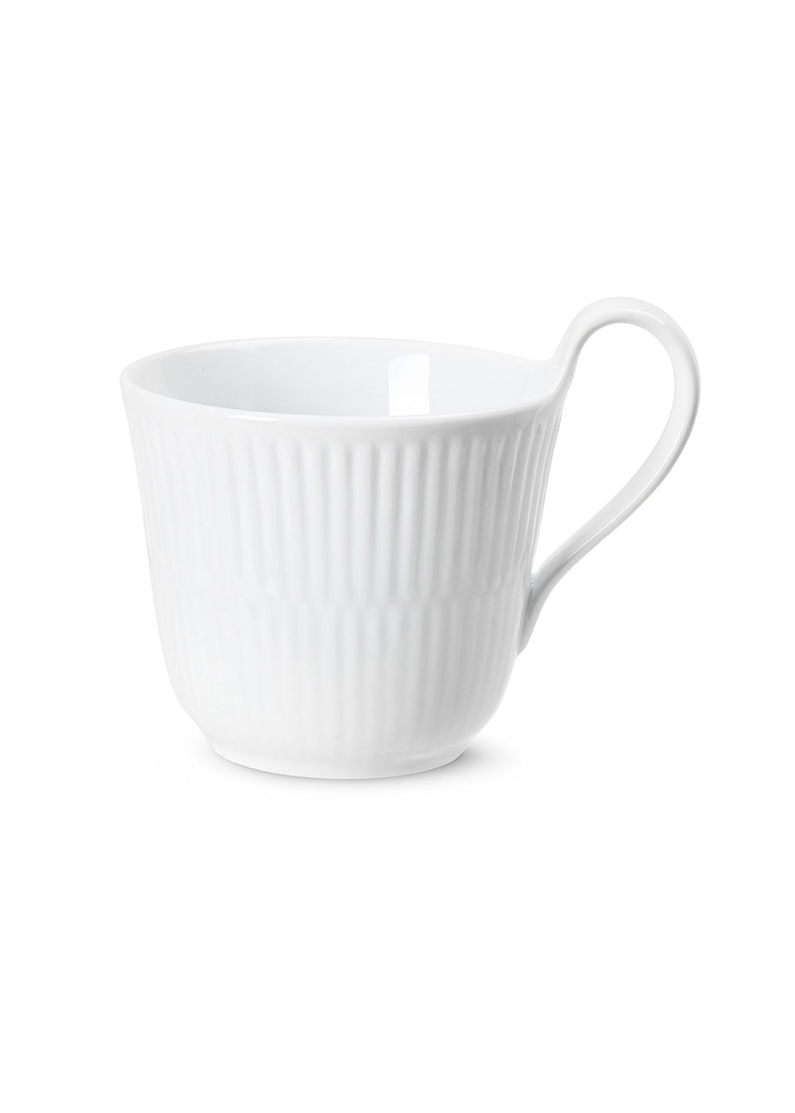Royal Copenhagen - Kop - Hvid Riflet - Højhankskop - 25 cl