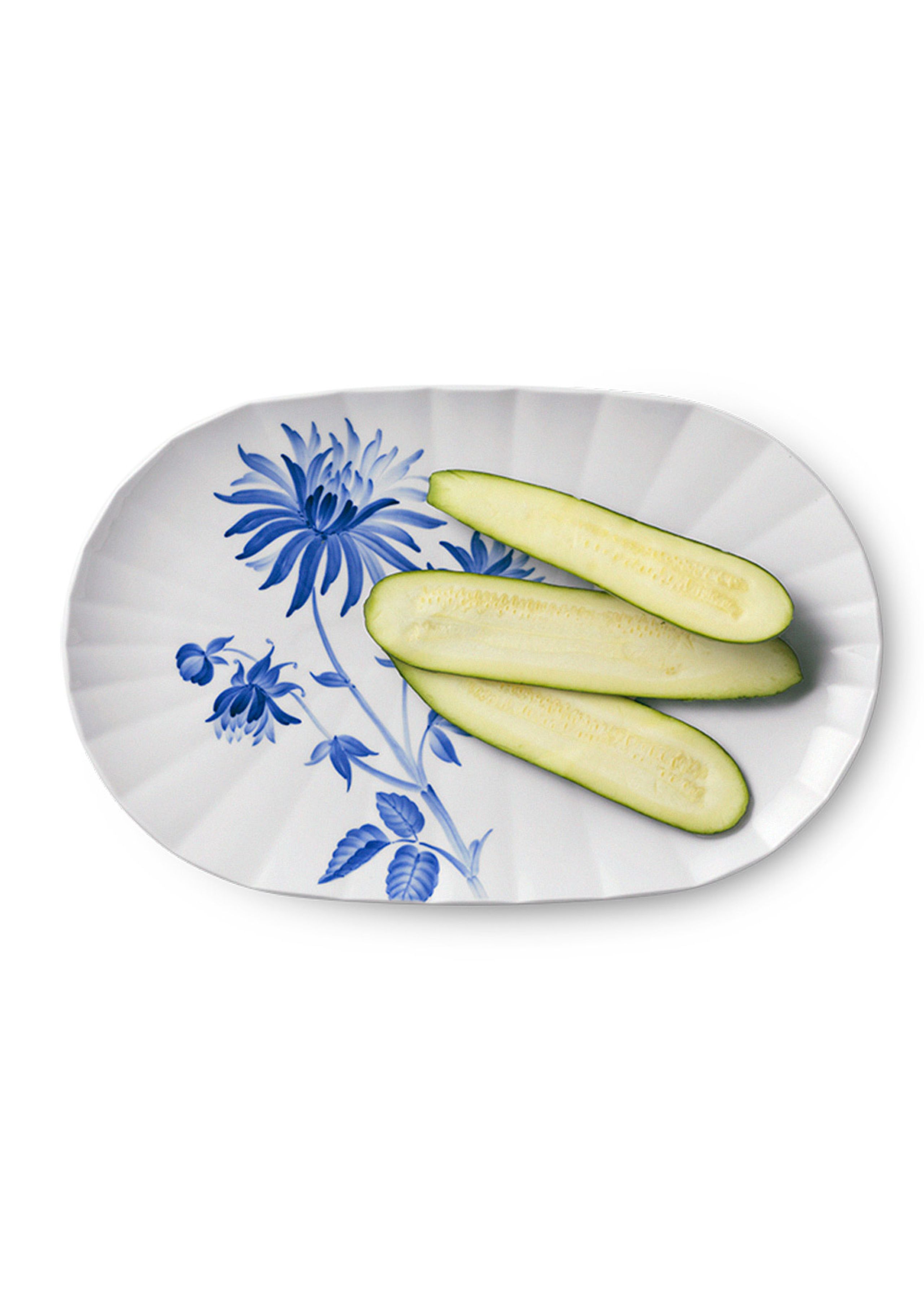 Royal Copenhagen - Porcelain - Flower - Serving items - Oval dish - Cough