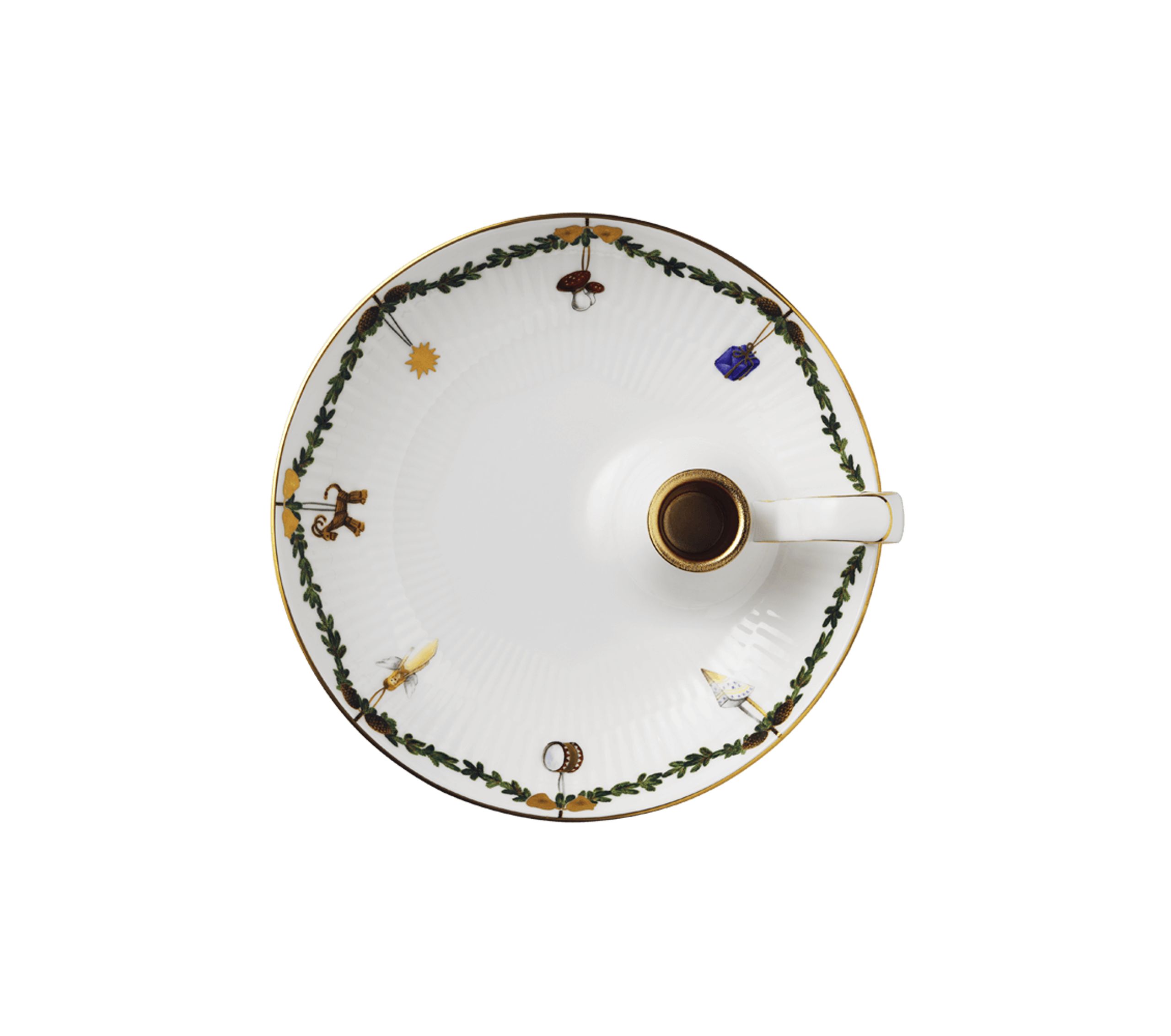 Royal Copenhagen - - Stjerne Riflet Jul - Serveringsdele - Lysestage