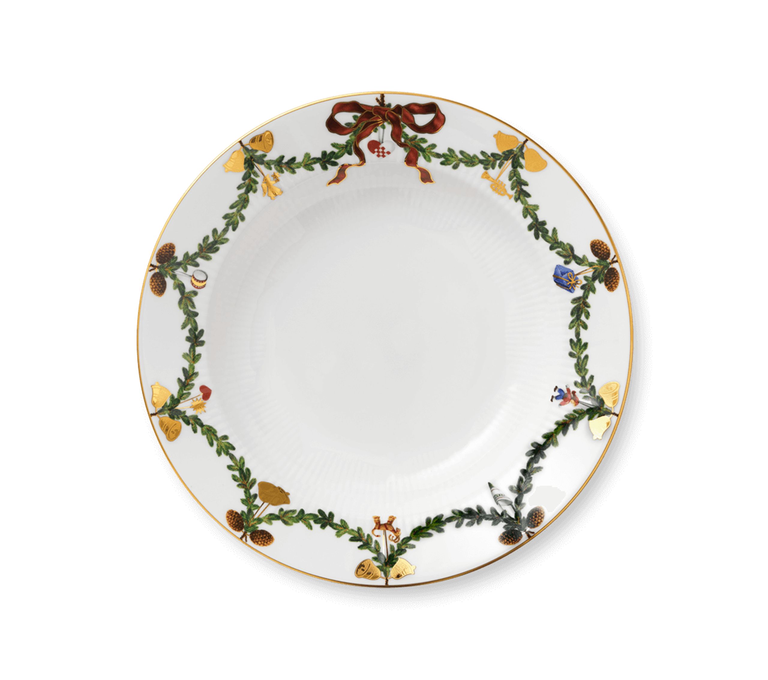 Royal Copenhagen - Bord - Star Ribbed Christmas - Plates - Deep Plate Large