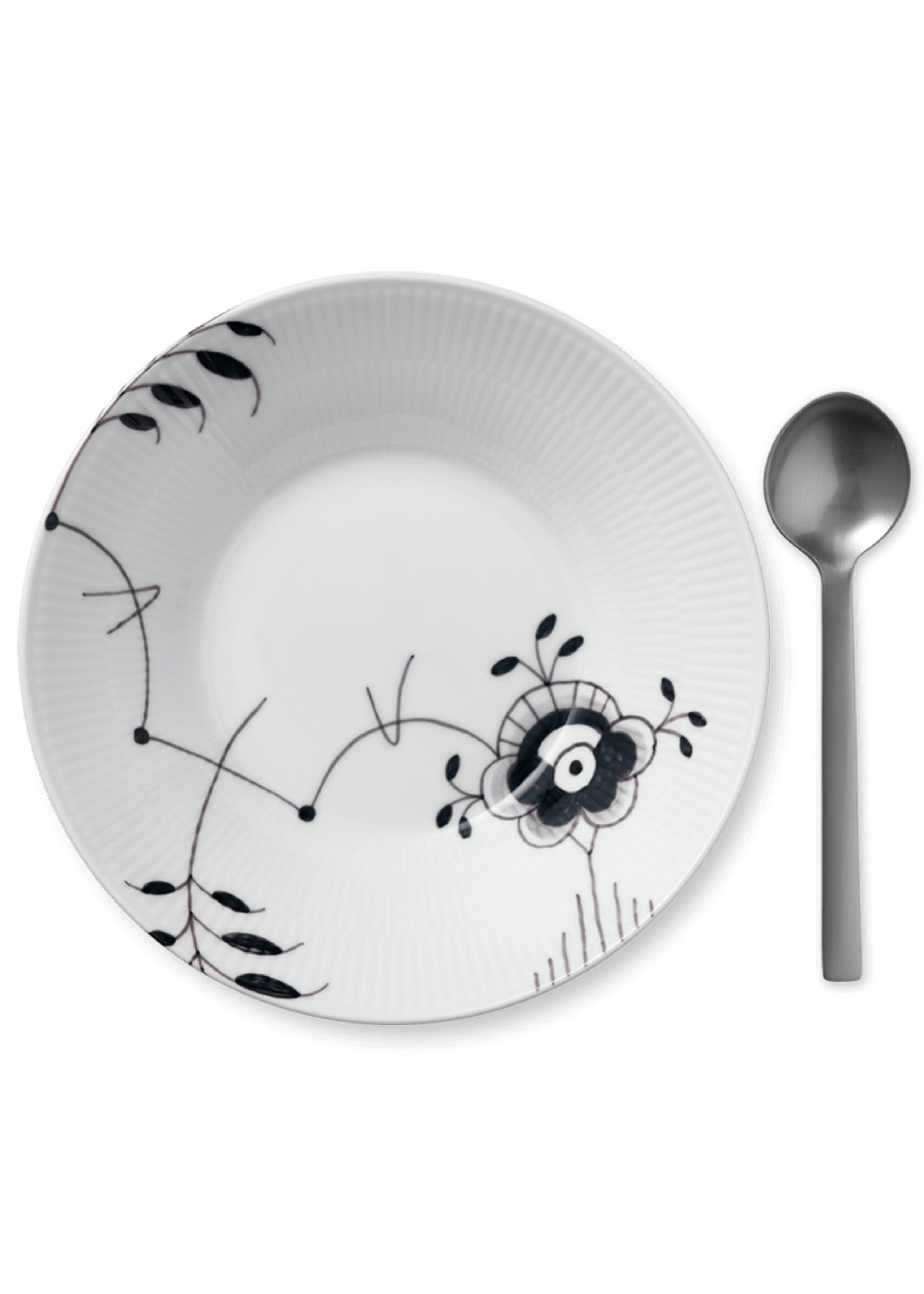 Royal Copenhagen - Plate - Black Fluted Mega - Deep Plates - Deep Plate - 24 cm