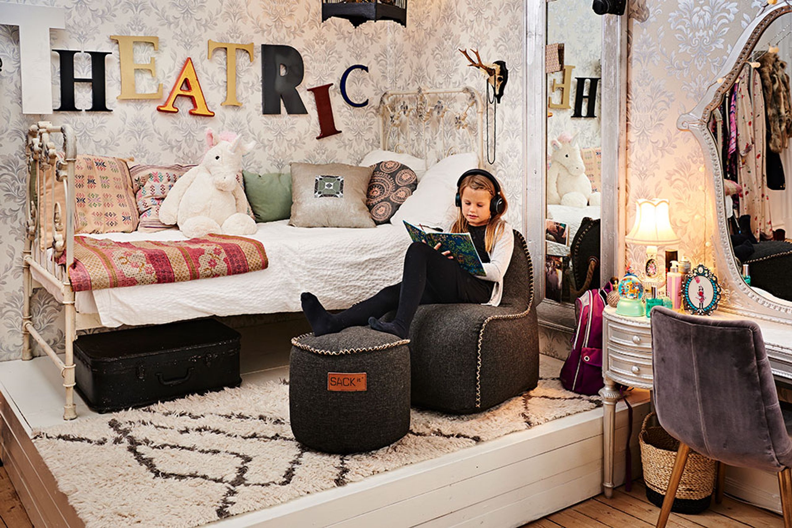 SACKit - Children's beanbag chair - Cobana Junior Lounge Chair - Cobana Grey