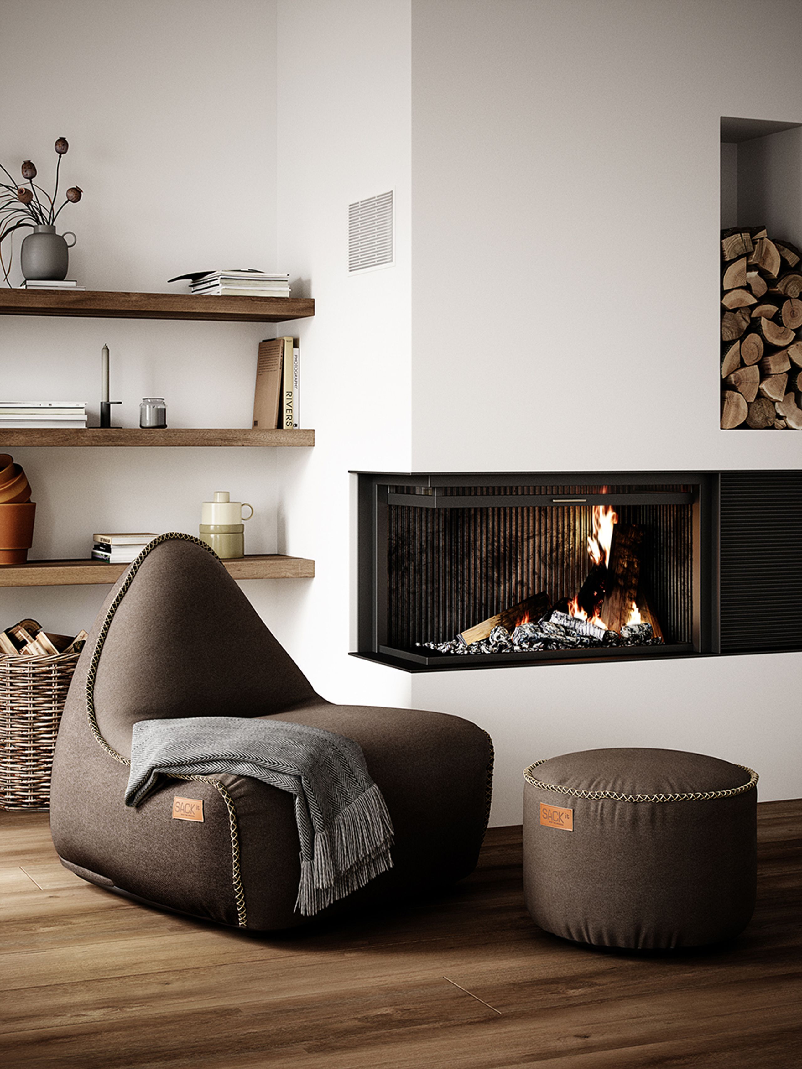 SACKit - Beanbag tuoli - Canvas Lounge Chair - Canvas Black