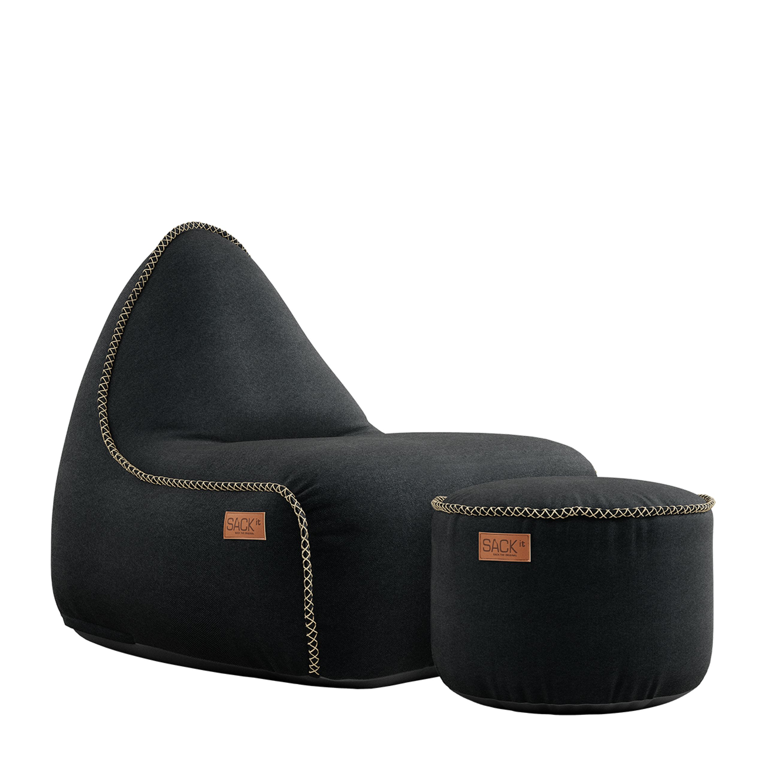 SACKit - Four à pizza - Canvas Lounge Chair & Pouf - Canvas Black