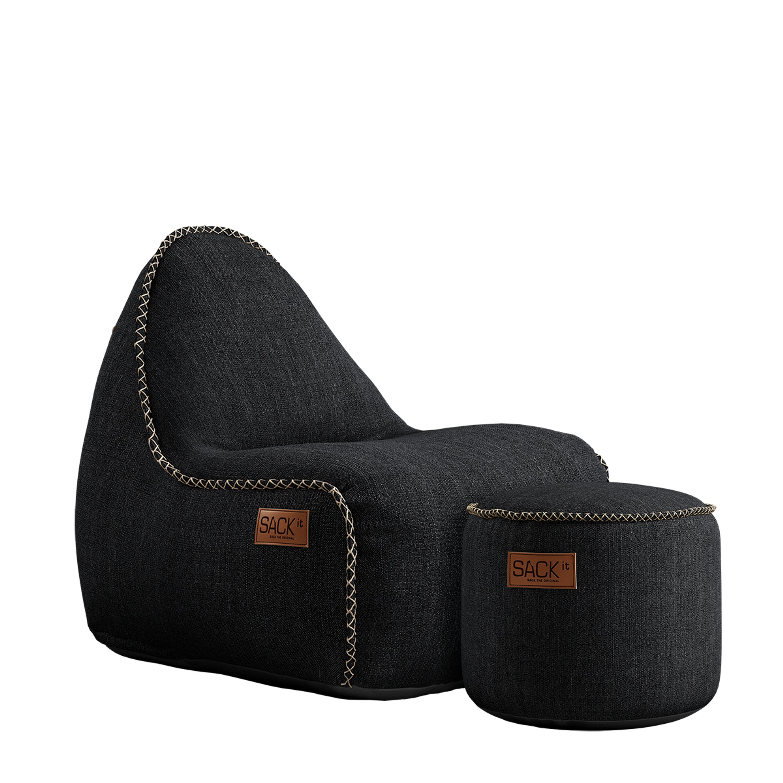 SACKit - Dziecięcy fotel typu beanbag - Cobana Junior Lounge Chair & Pouf - Cobana Black