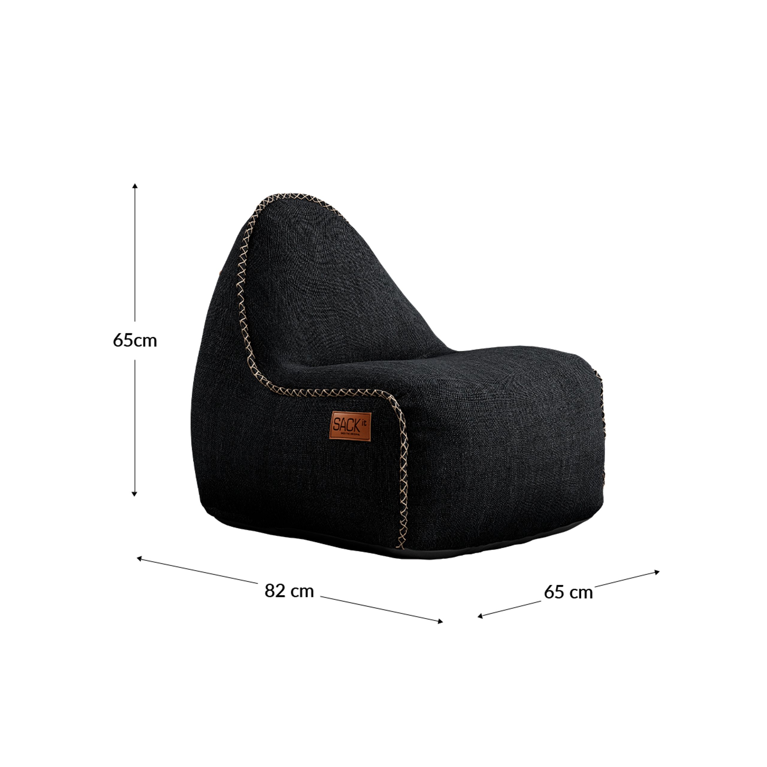 SACKit - Dziecięcy fotel typu beanbag - Cobana Junior Lounge Chair & Pouf - Cobana Black
