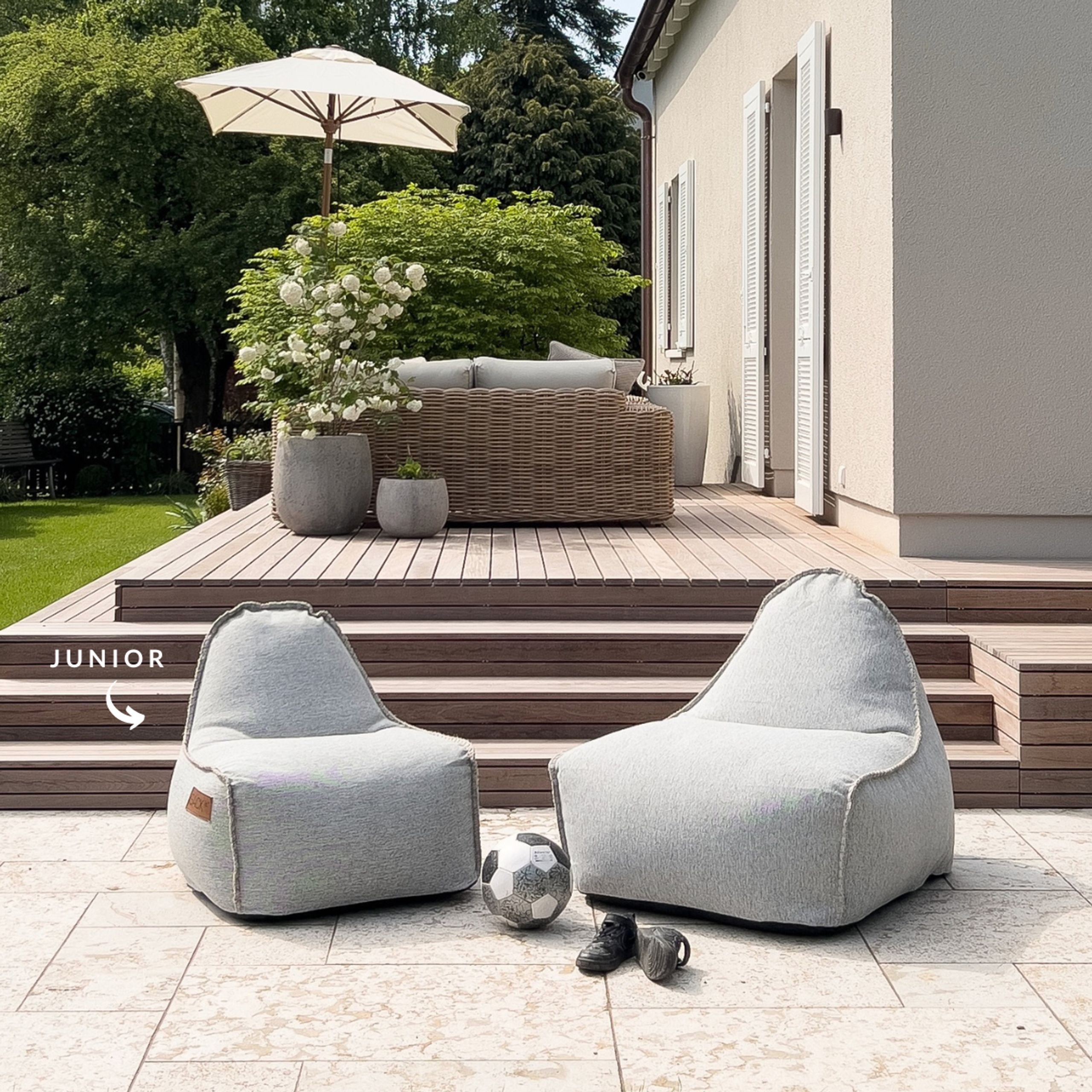 SACKit - Fauteuil pouf pour enfants - Cobana Junior Lounge Chair & Pouf - Cobana Sand Melange