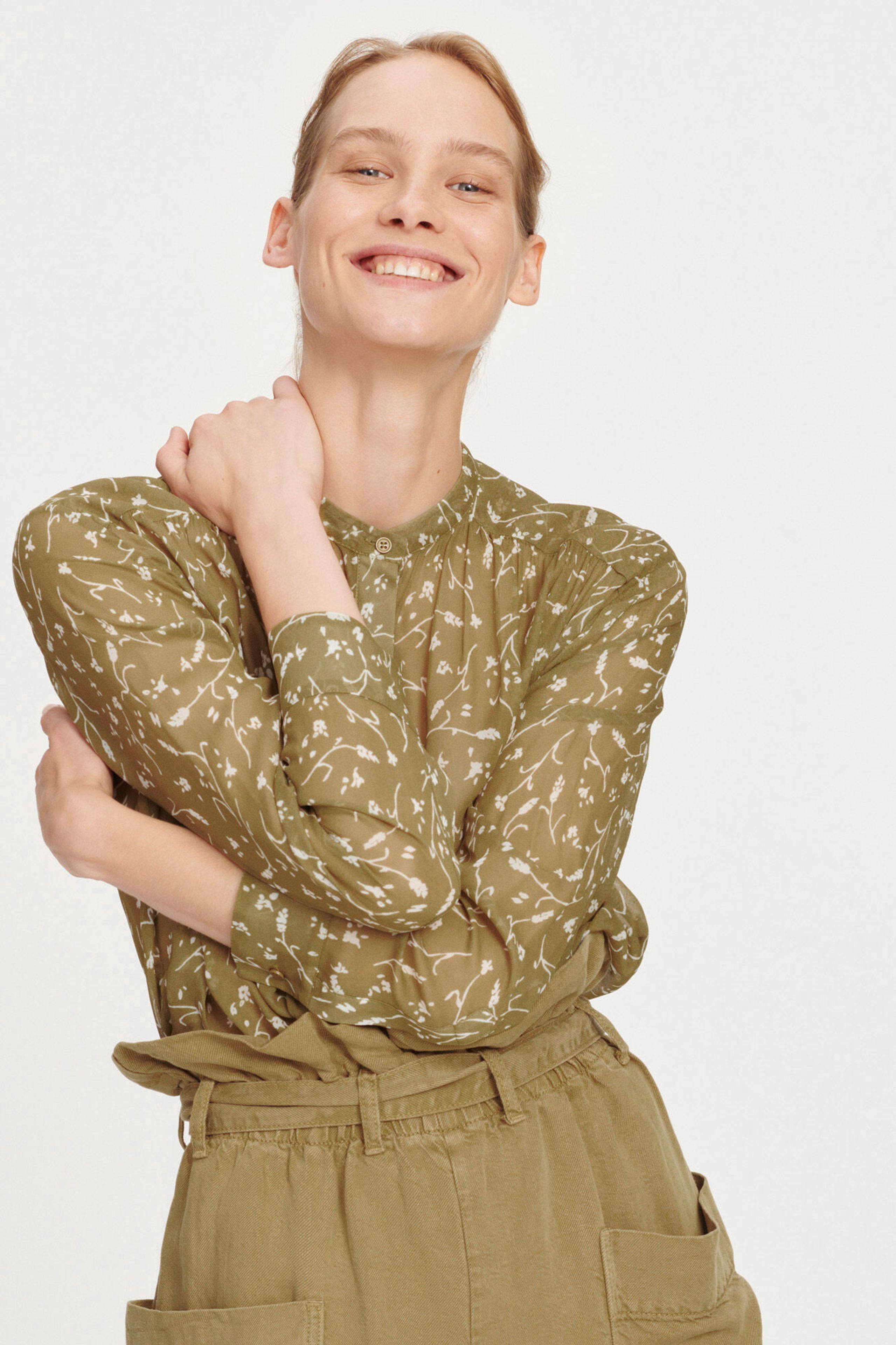 Samsøe & Samsøe - Blouse - Elmy Shirt SS20 - Feuilles Khaki
