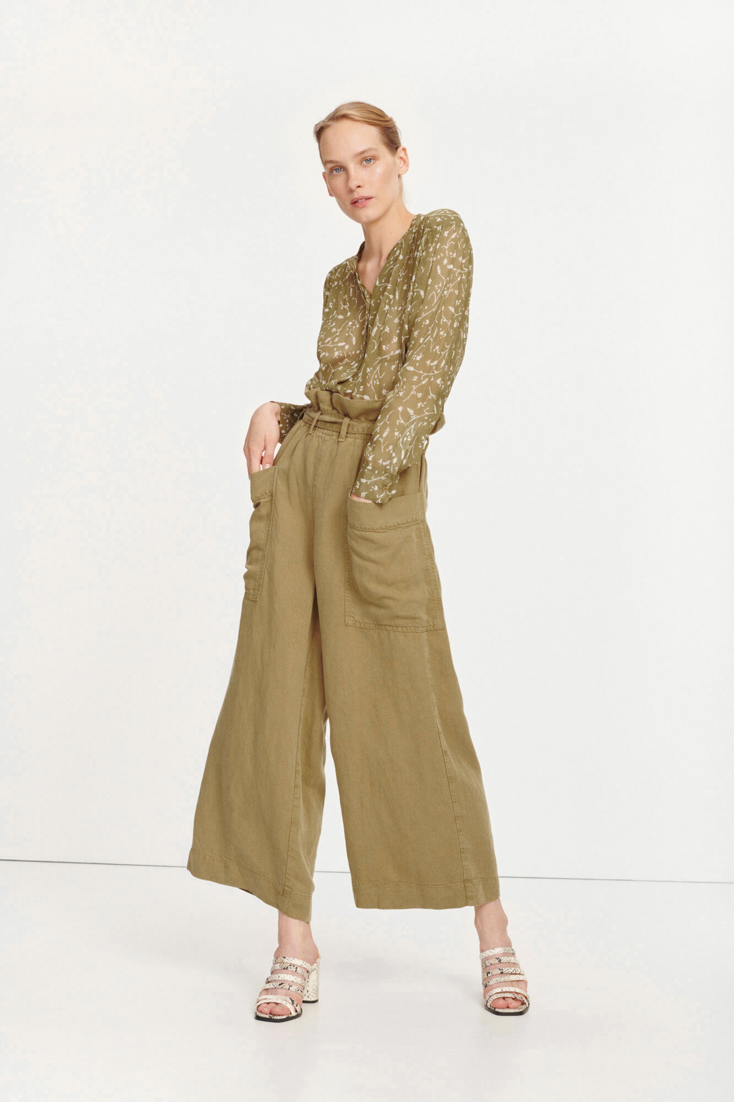 Samsøe & Samsøe - Blouse - Elmy Shirt SS20 - Feuilles Khaki