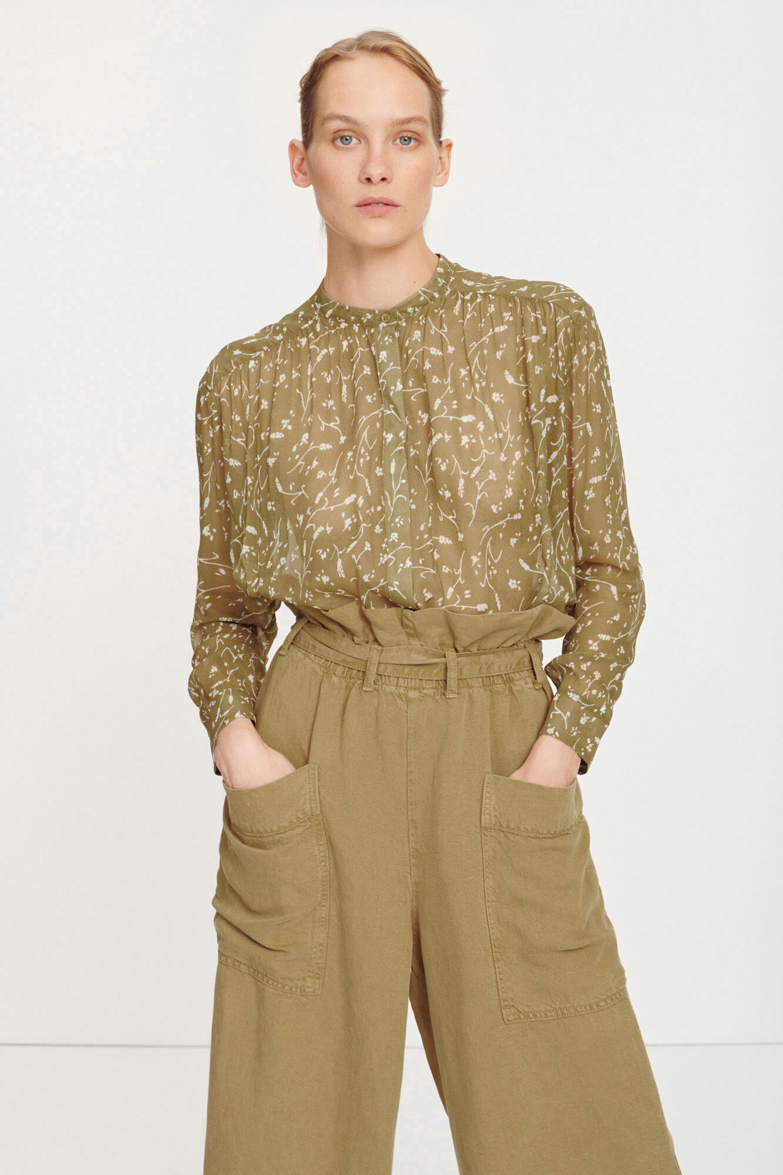 Samsøe & Samsøe - Blouse - Elmy Shirt SS20 - Feuilles Khaki