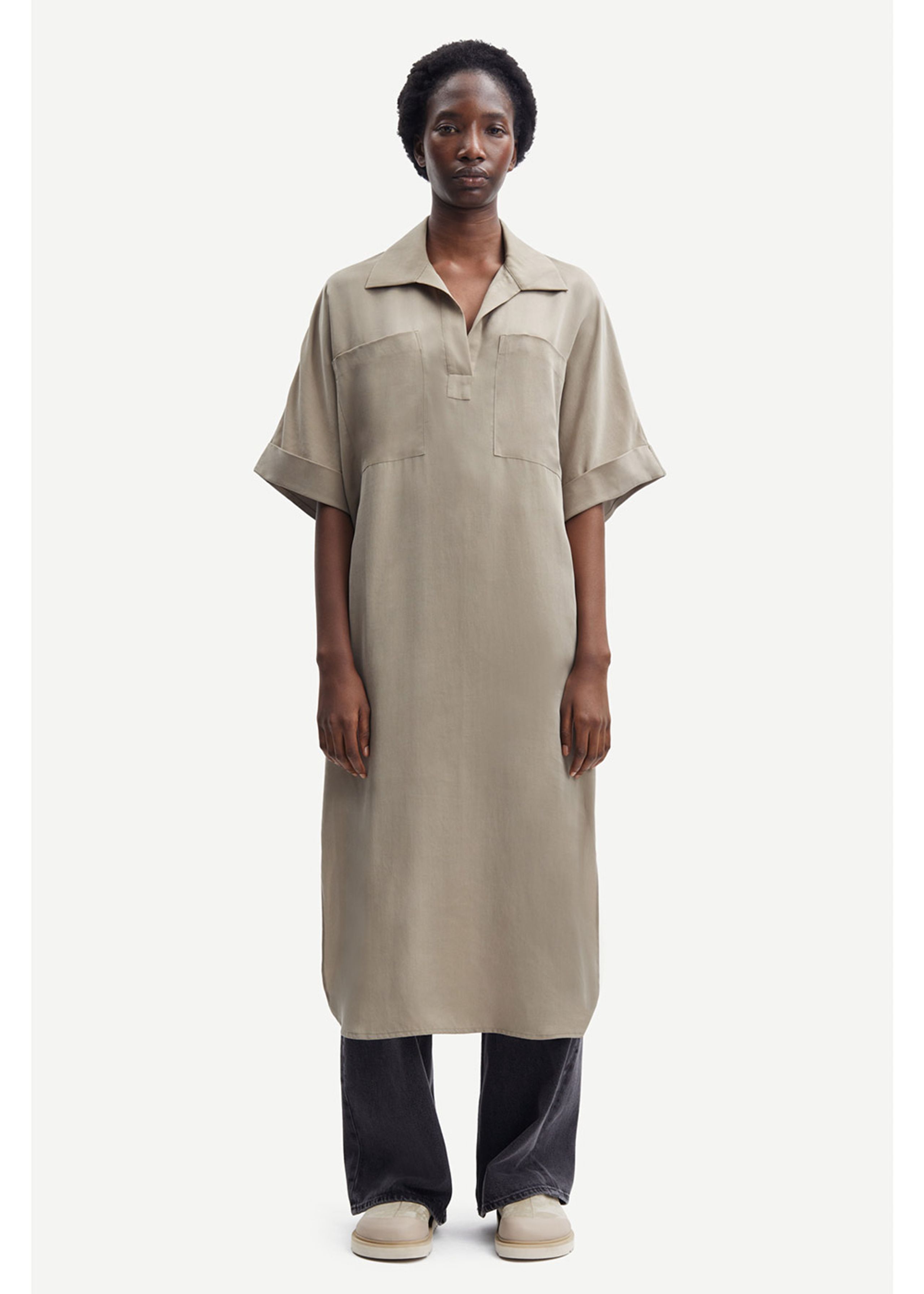 Samsøe & Samsøe - Dress - Mina Long Dress - Silver Sage